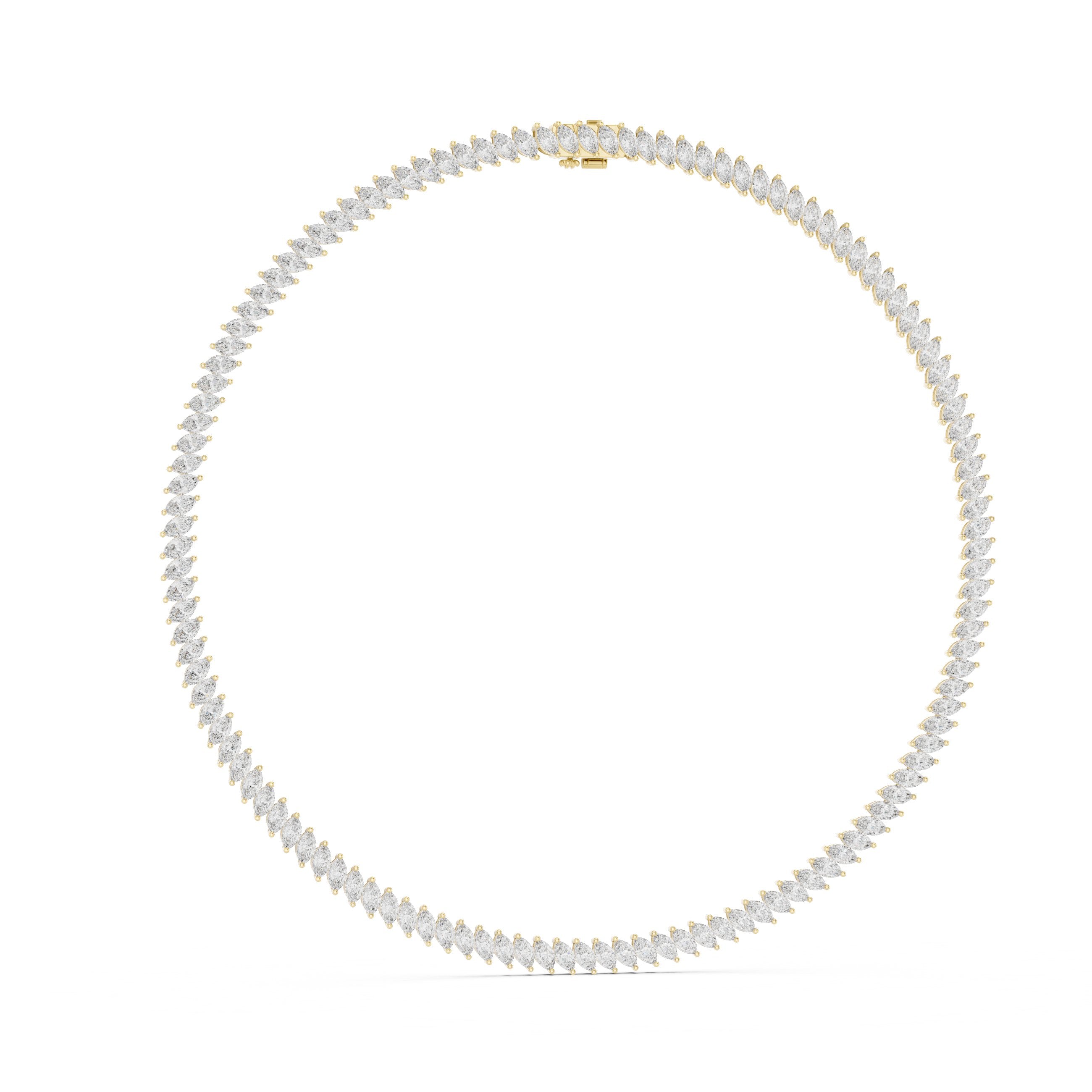 Pear Cluster Y-Drop Lariat Necklace in Yellow Gold - VYKA Diamonds