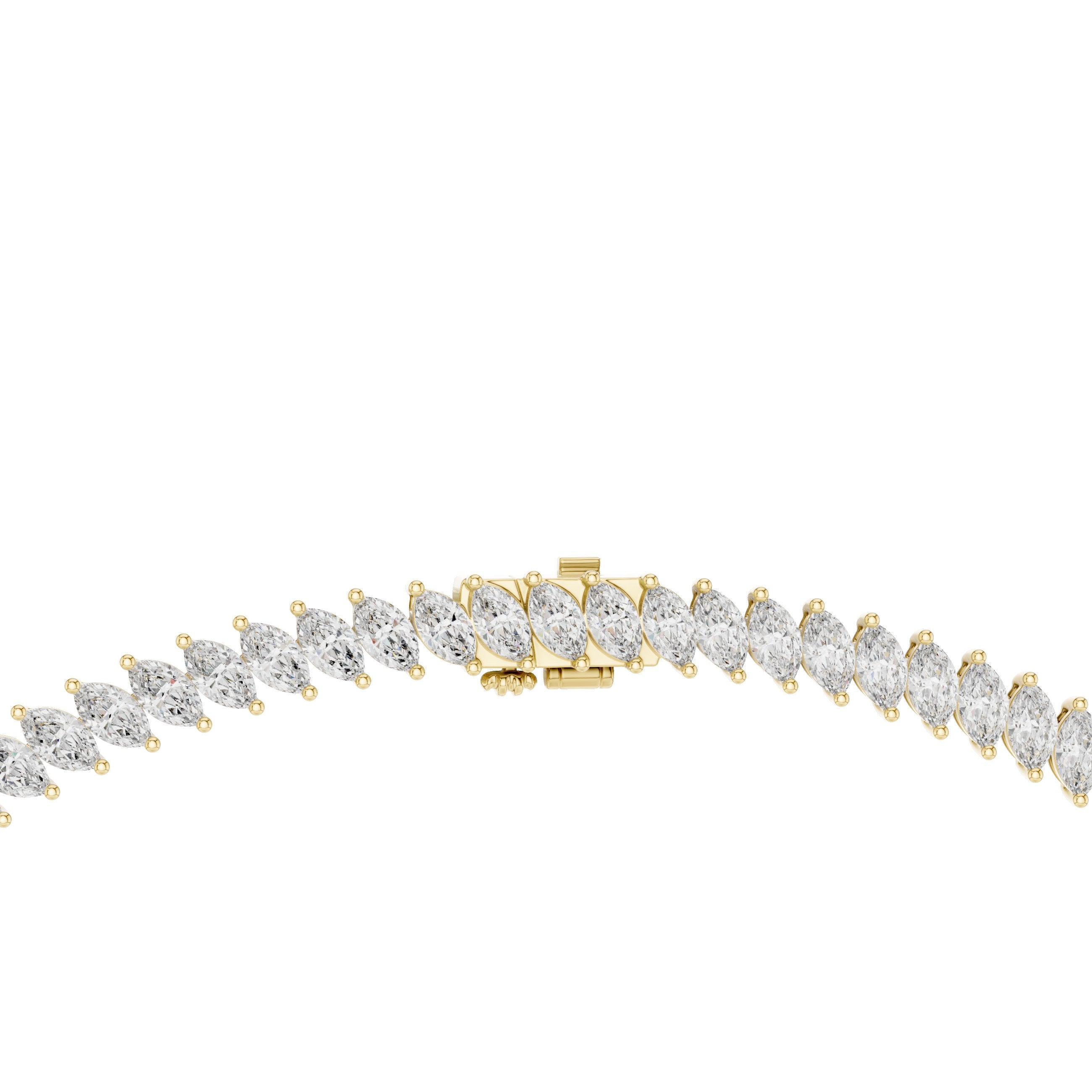 Pear Cluster Y-Drop Lariat Necklace in Yellow Gold - VYKA Diamonds