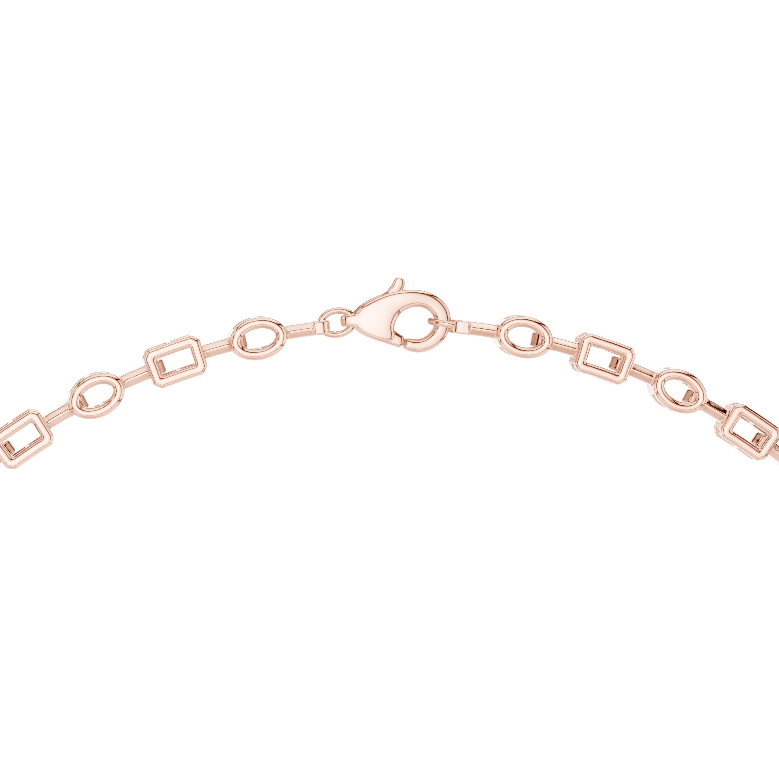 Mixed Fancy-Cut Emerald Halo Y-Drop Necklace in Rose Gold - VYKA Diamonds