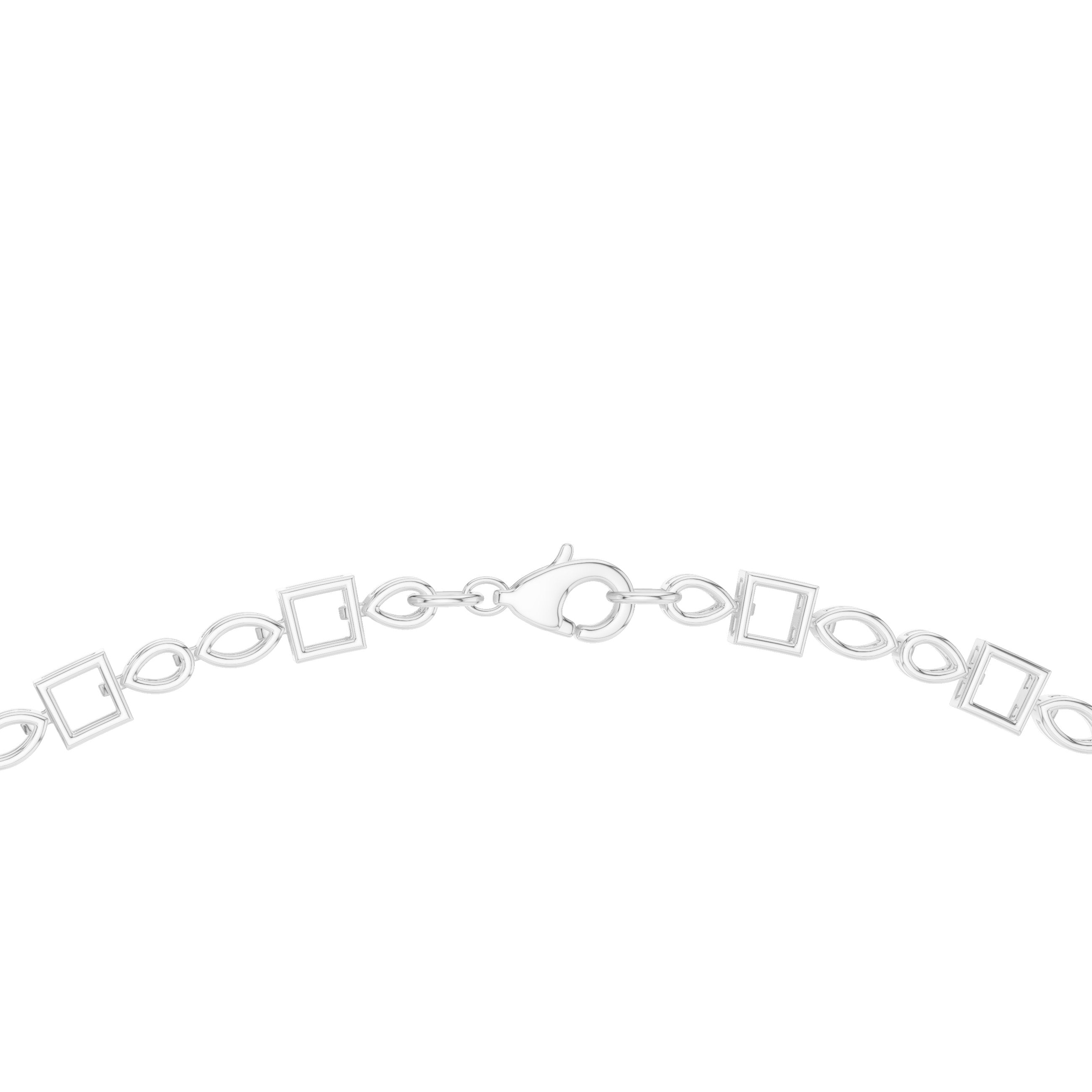 Marquise Chevron Tennis Diamond Necklace in White Gold - VYKA Diamonds