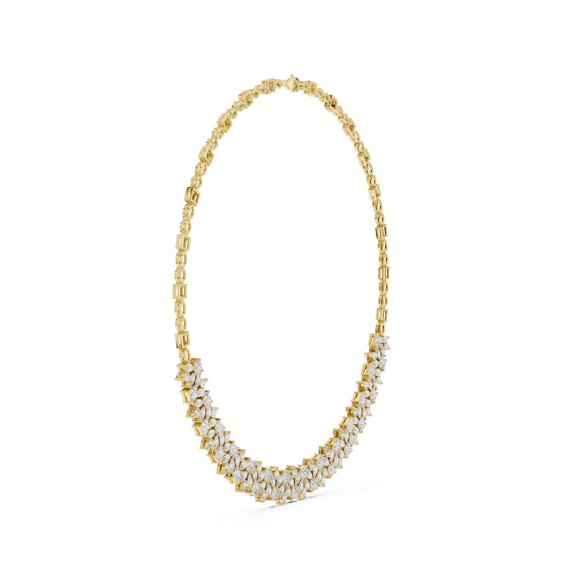 Marquise Chevron Tennis Diamond Necklace