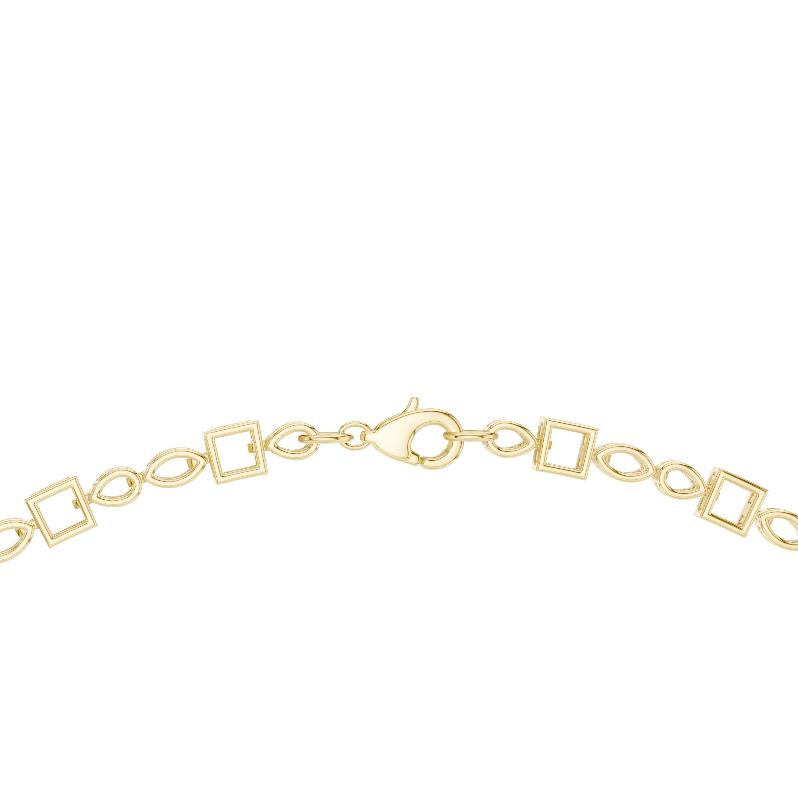Marquise Chevron Tennis Diamond Necklace in Yellow Gold - VYKA Diamonds