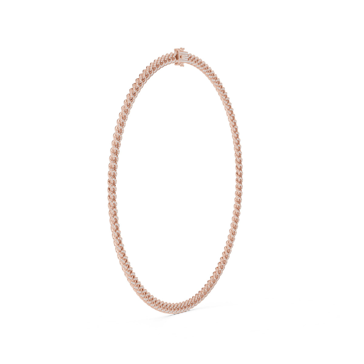 Pave Cuban Link Diamond Necklace