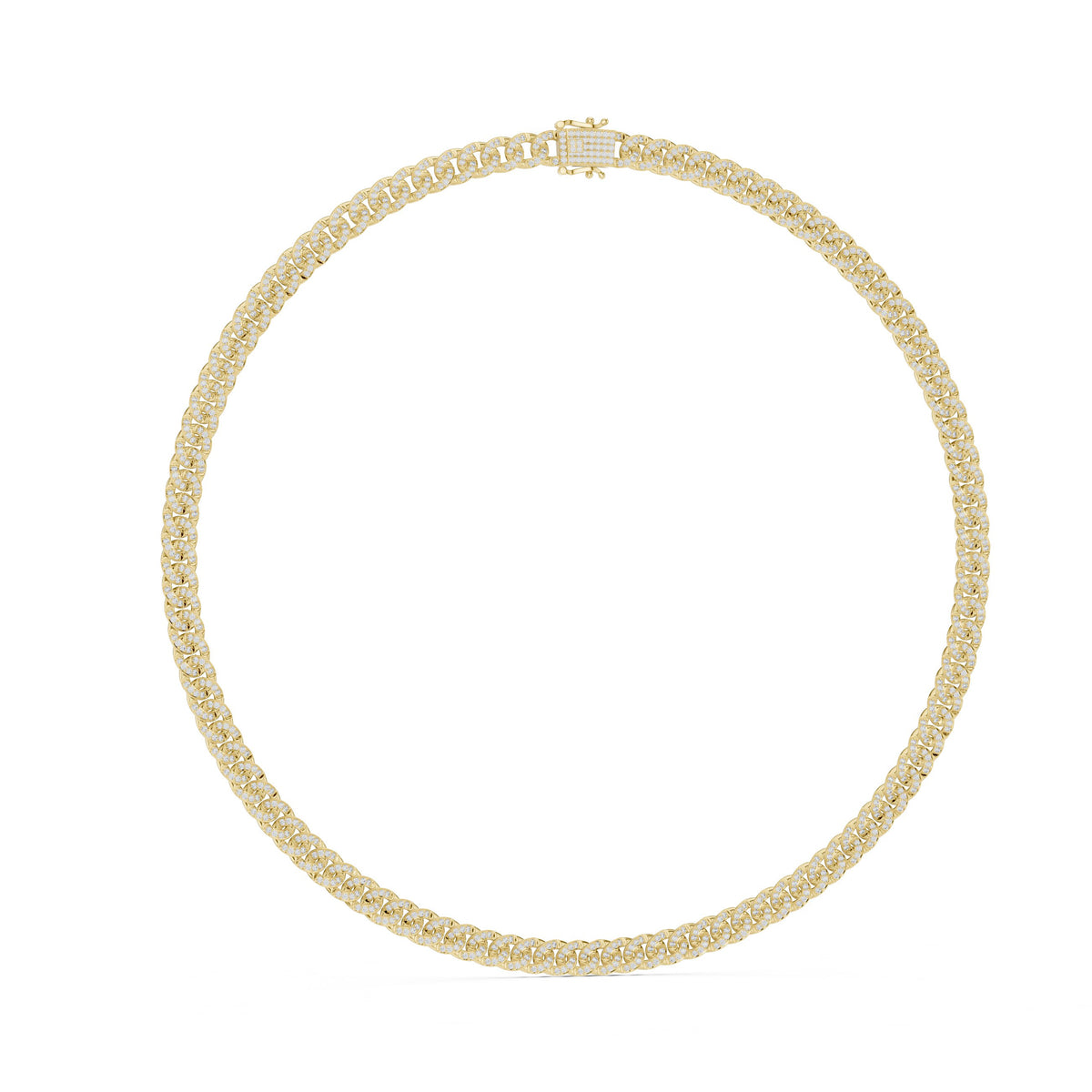 Pave Cuban Link Diamond Necklace