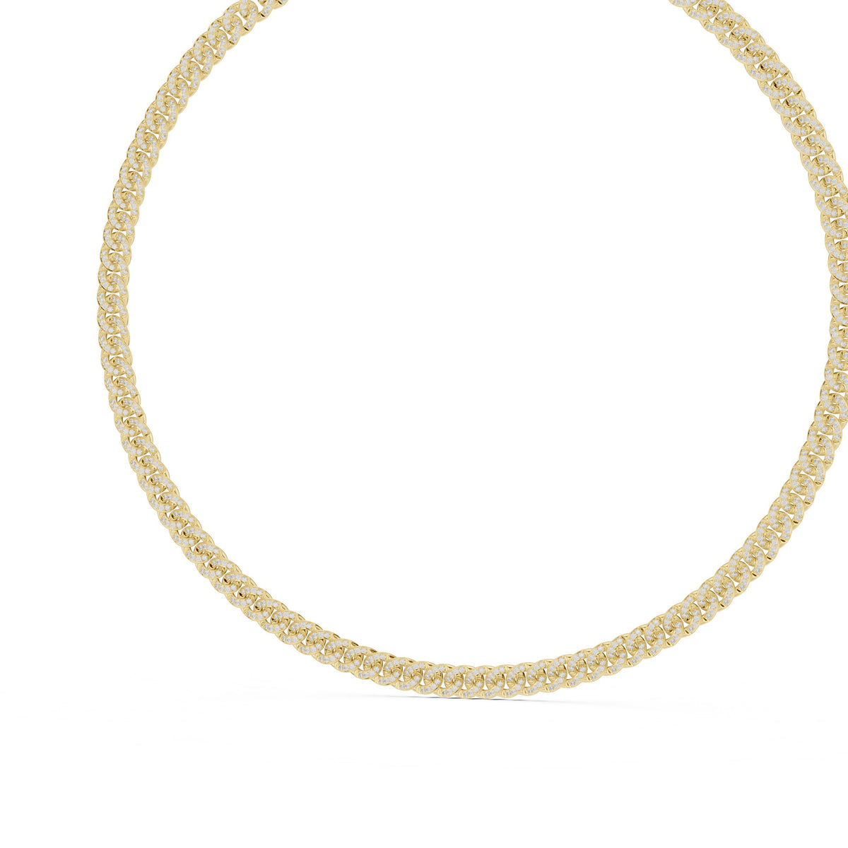 Pave Cuban Link Diamond Necklace