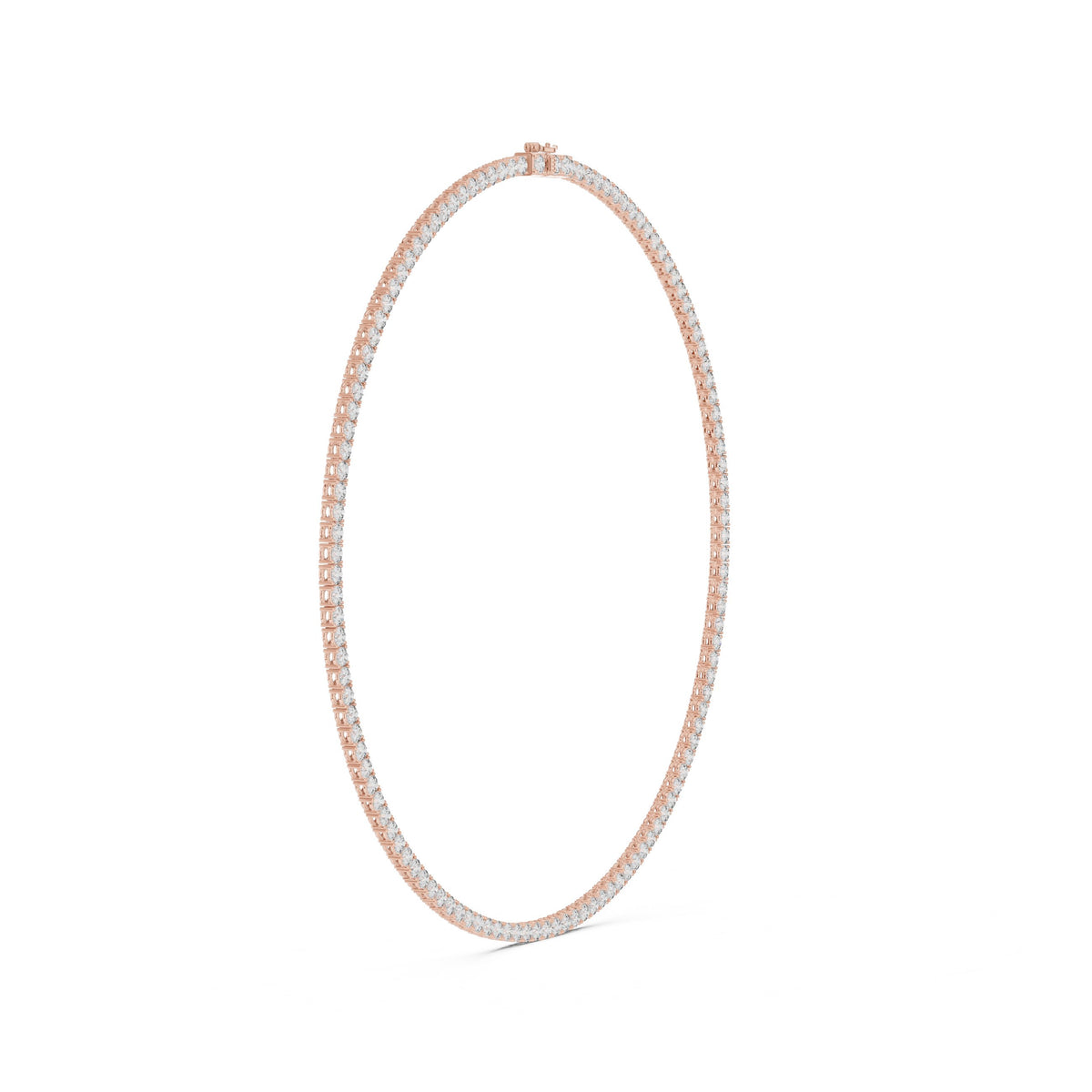 Round Prong-Set Tennis Diamond Necklace