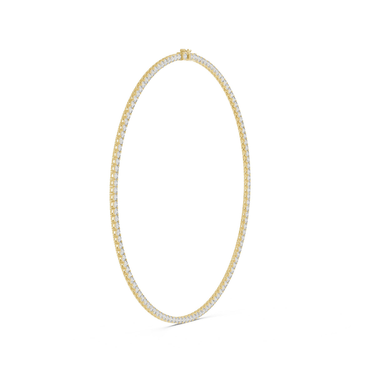 Round Prong-Set Tennis Diamond Necklace