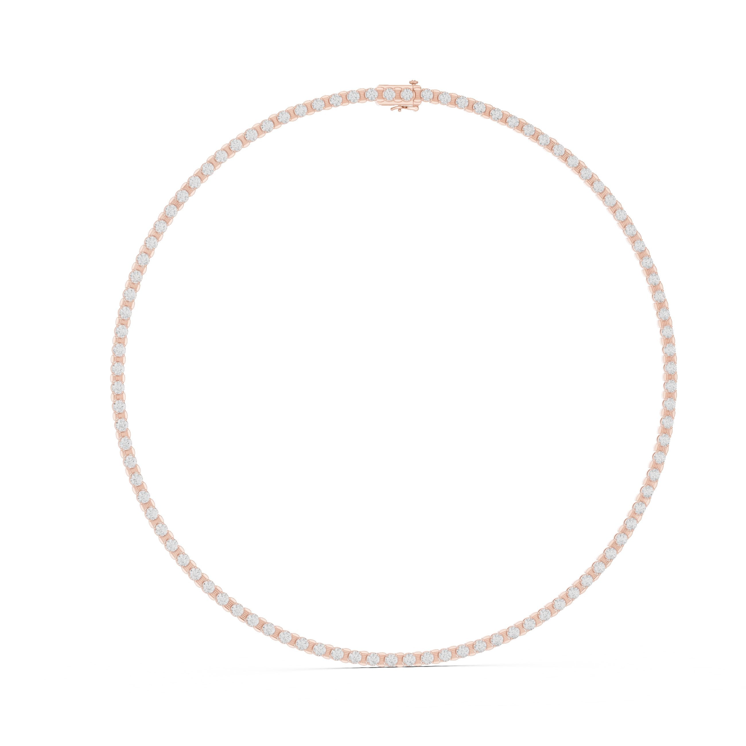 تعليقة تنس دائرية مرصّعة بأحجار متجمعة in Rose Gold - VYKA Diamonds