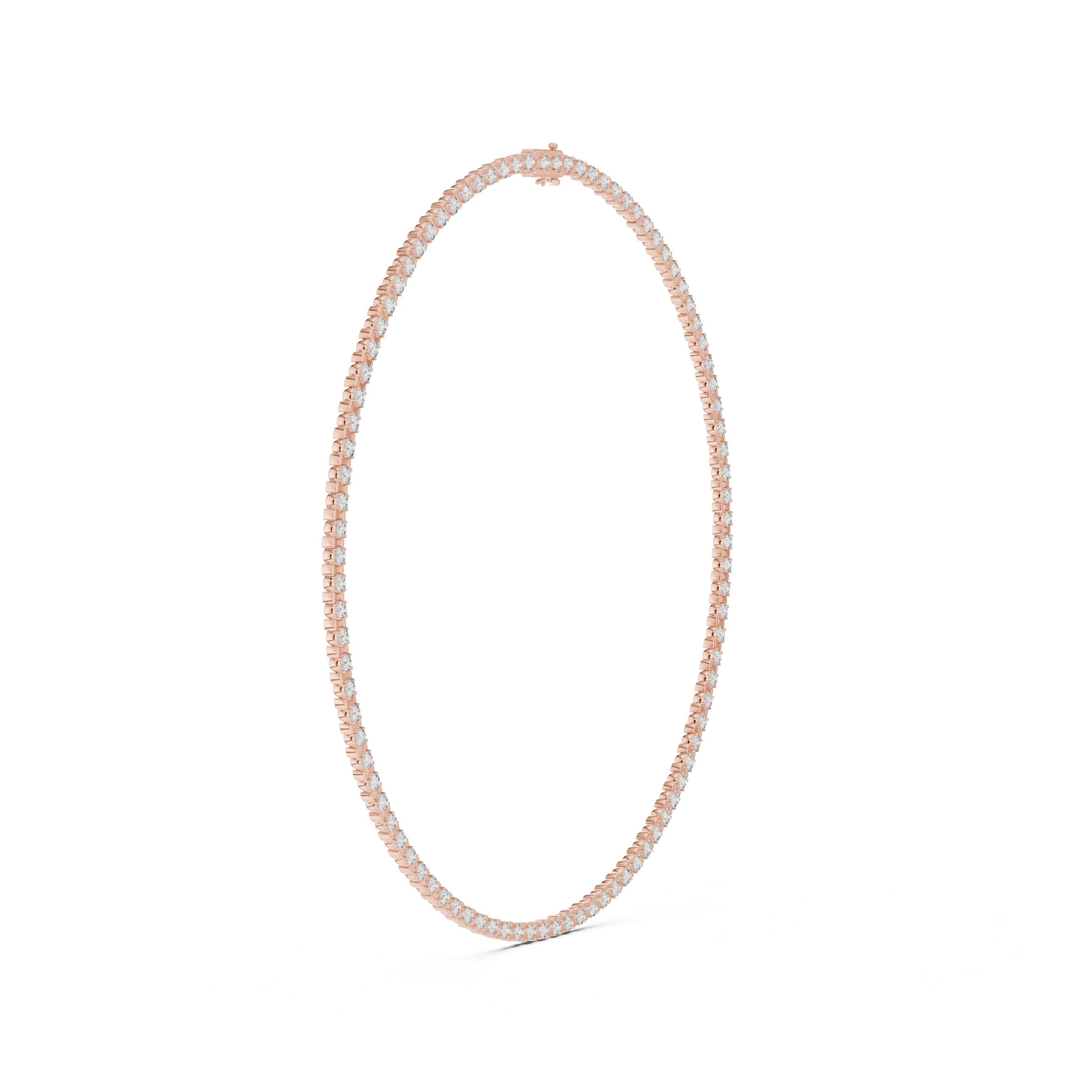 تعليقة تنس دائرية مرصّعة بأحجار متجمعة in Rose Gold - VYKA Diamonds