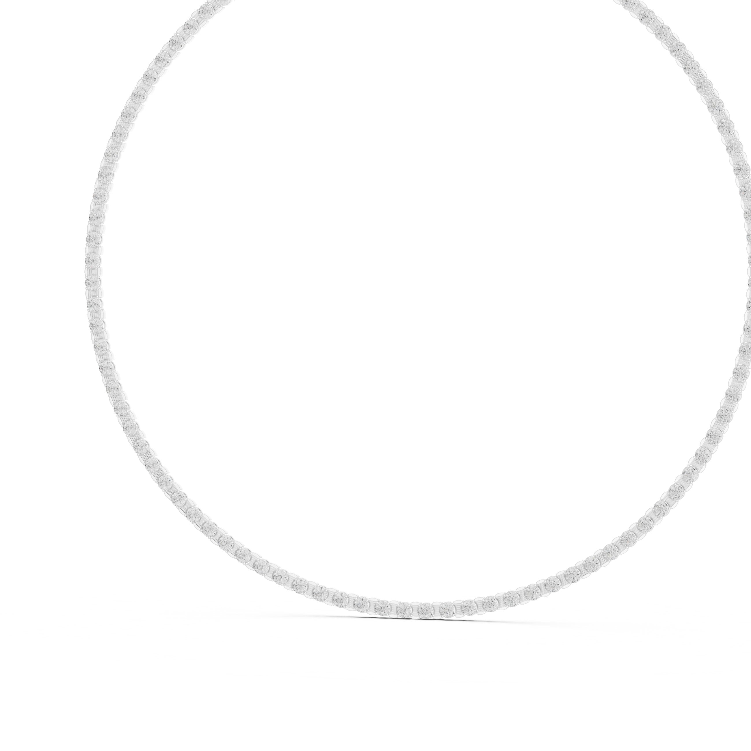 تعليقة تنس دائرية مرصّعة بأحجار متجمعة in White Gold - VYKA Diamonds