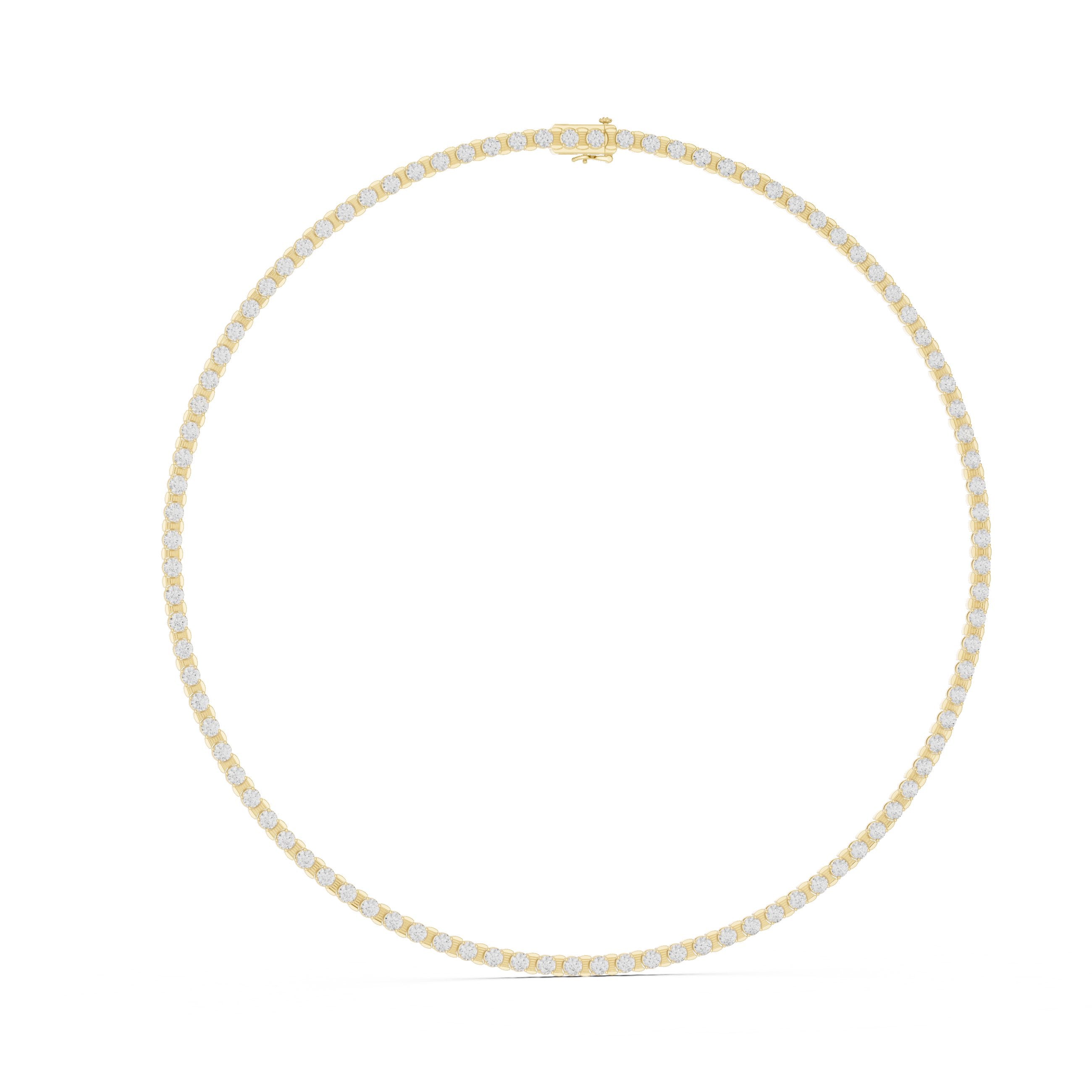 تعليقة تنس دائرية مرصّعة بأحجار متجمعة in Yellow Gold - VYKA Diamonds