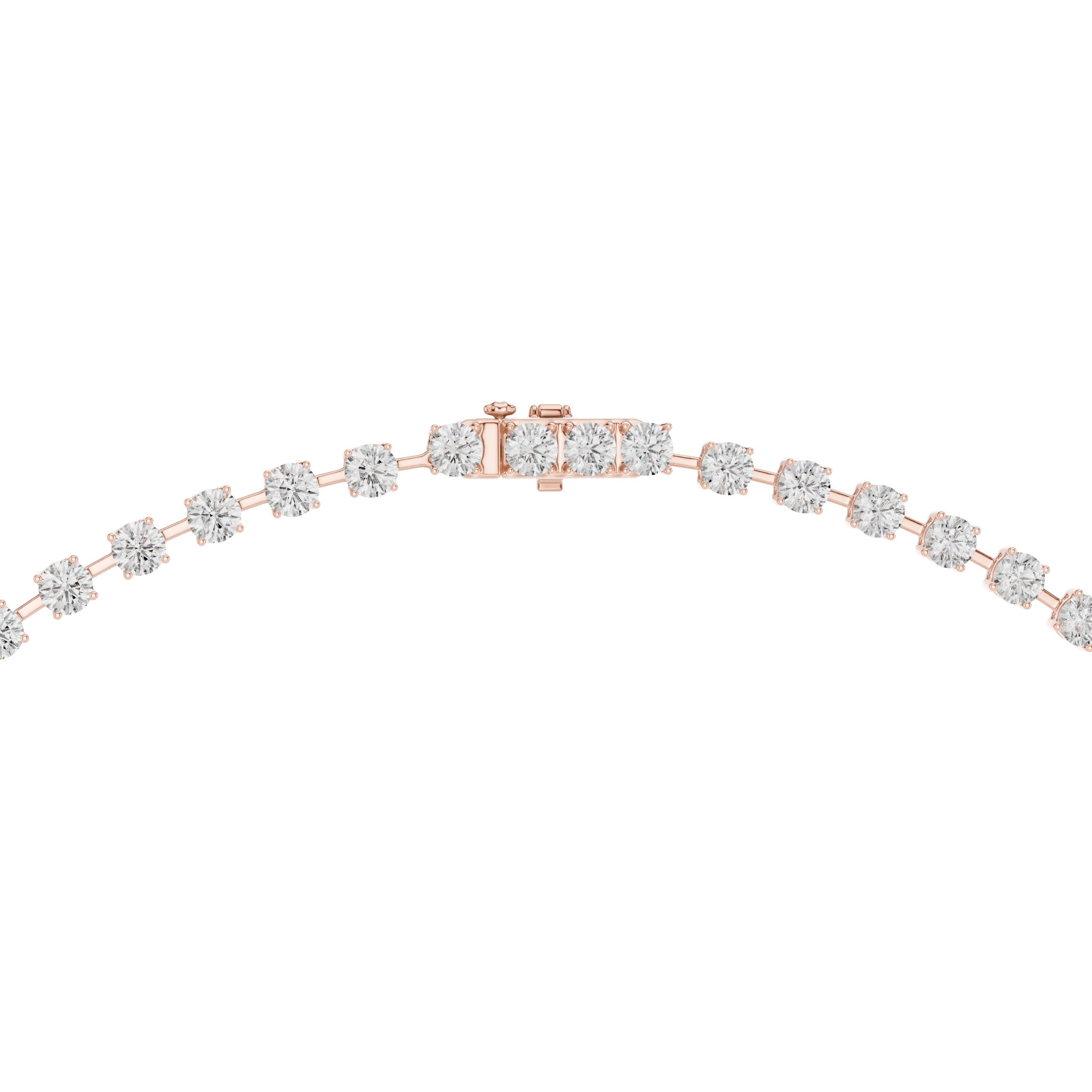 Classic Curb Chain Diamond Necklace in Rose Gold - VYKA Diamonds