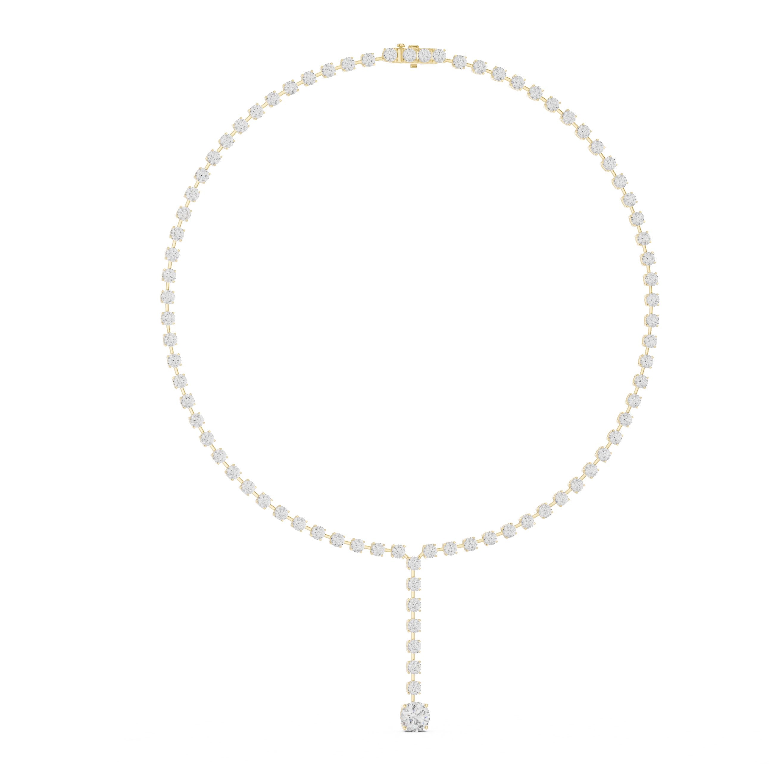 Classic Curb Chain Diamond Necklace in Yellow Gold - VYKA Diamonds