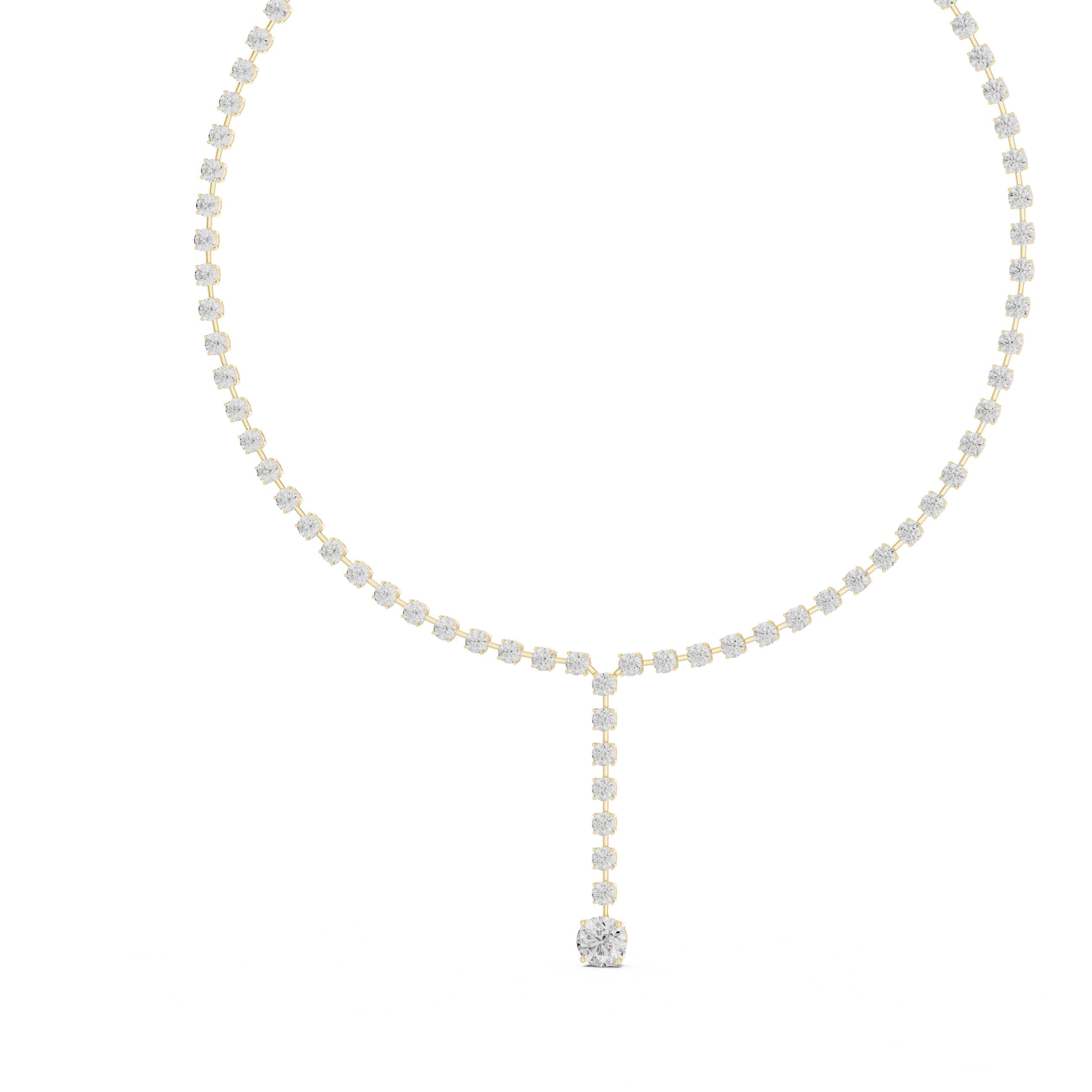 Classic Curb Chain Diamond Necklace in Yellow Gold - VYKA Diamonds
