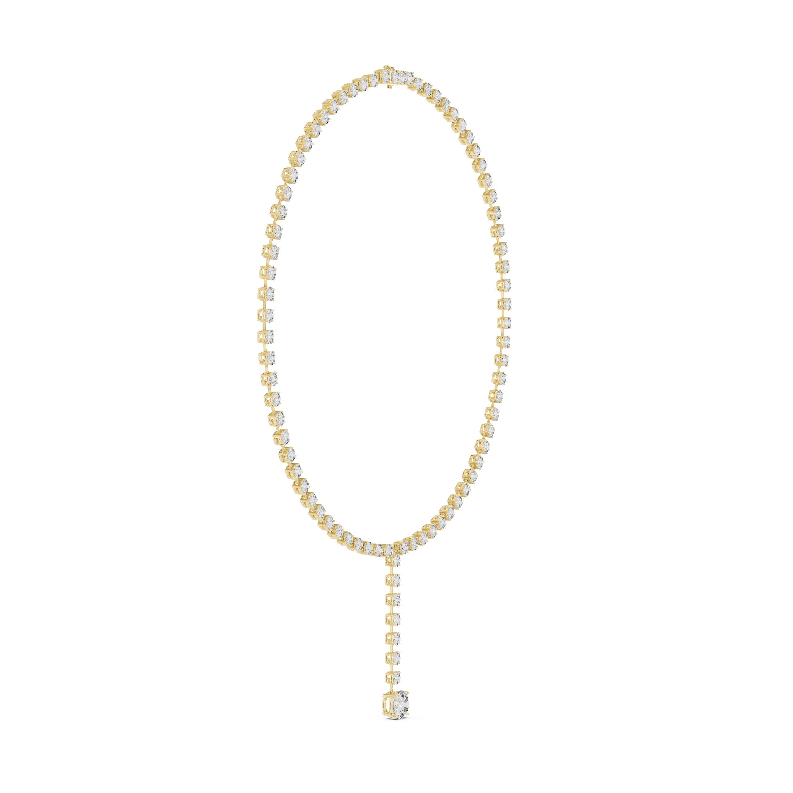 Classic Curb Chain Diamond Necklace in Yellow Gold - VYKA Diamonds