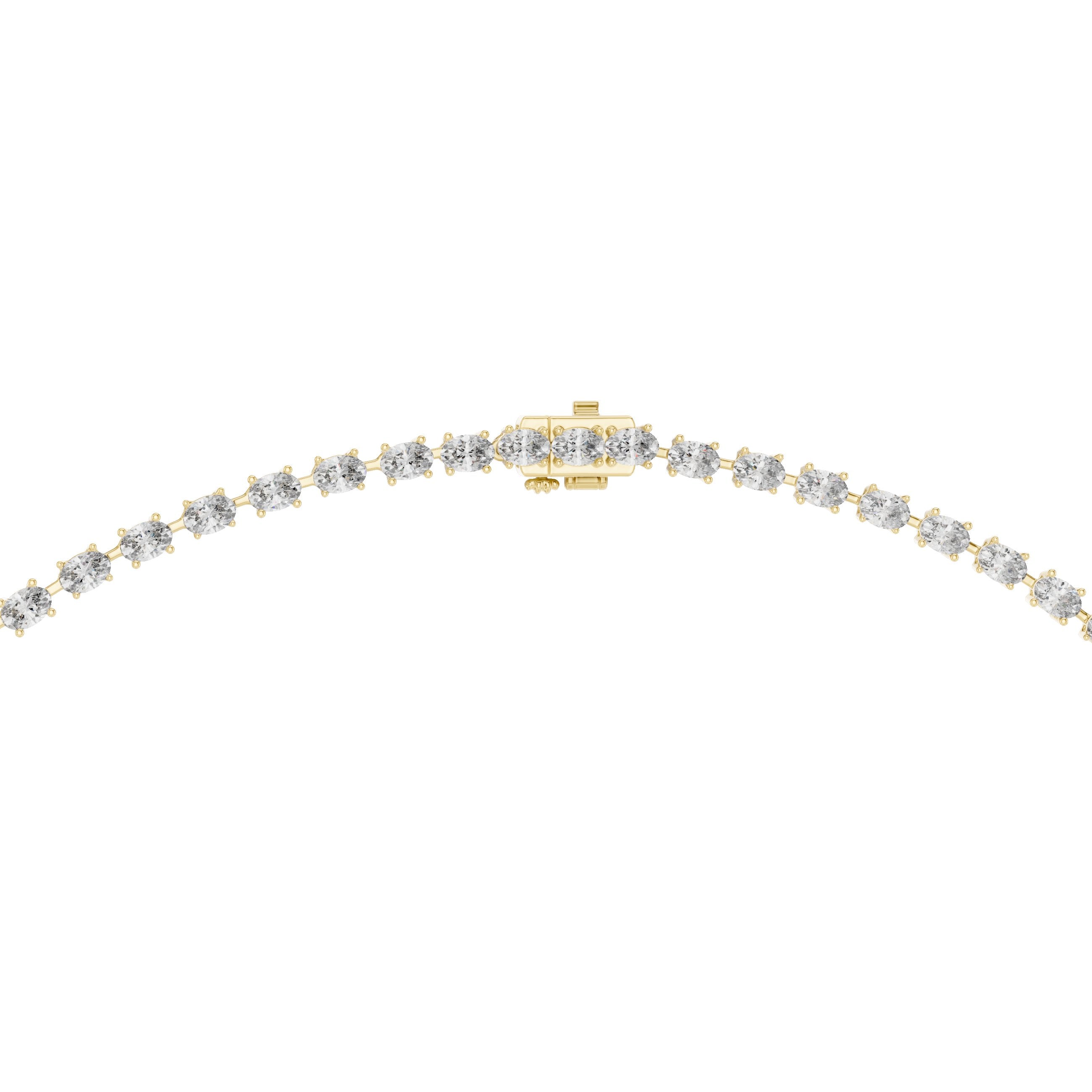 Prong-Set Solitaire Y-Drop Tennis Necklace in Yellow Gold - VYKA Diamonds