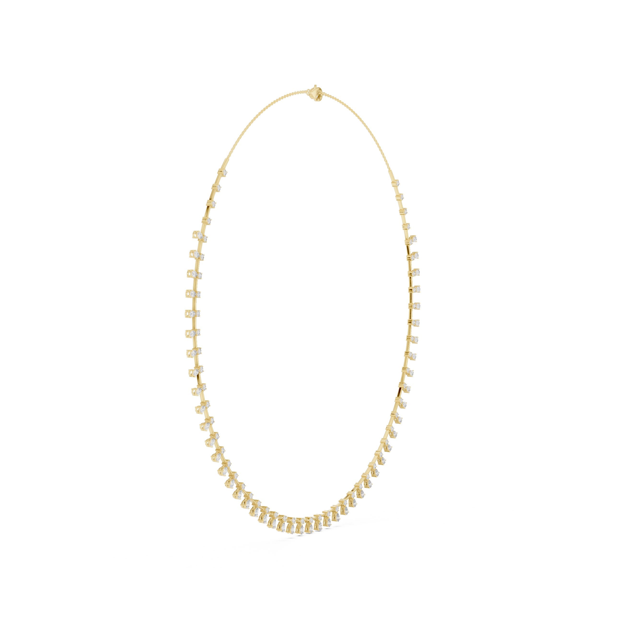 Pear Dangle Fringe Collar Necklace in Yellow Gold - VYKA Diamonds