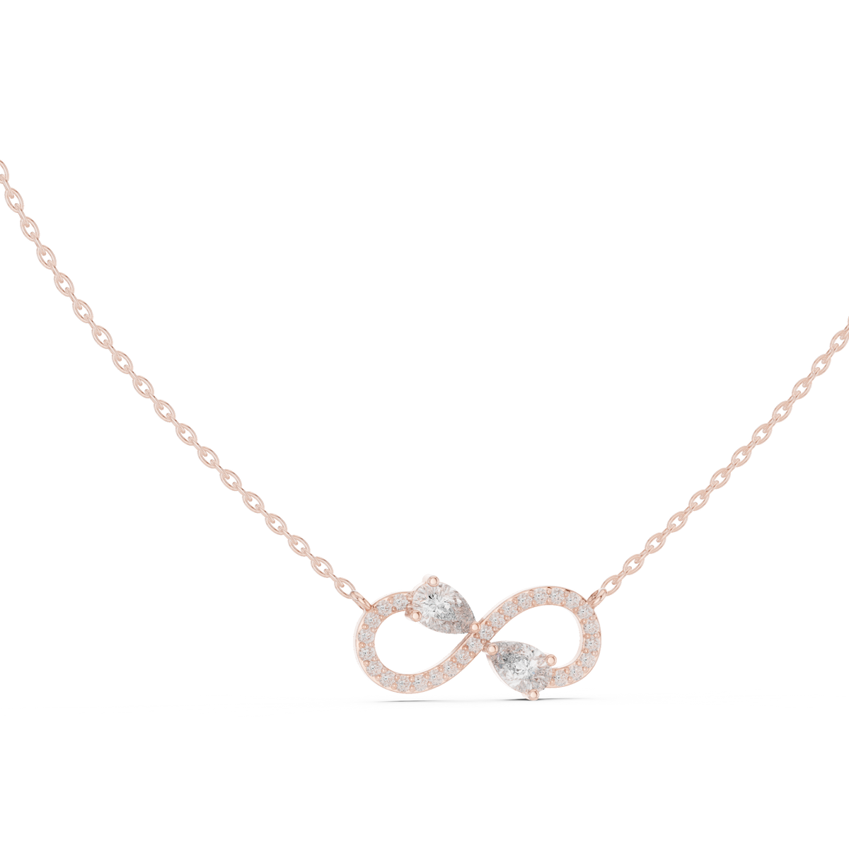 Pear Diamond Infinity Necklace