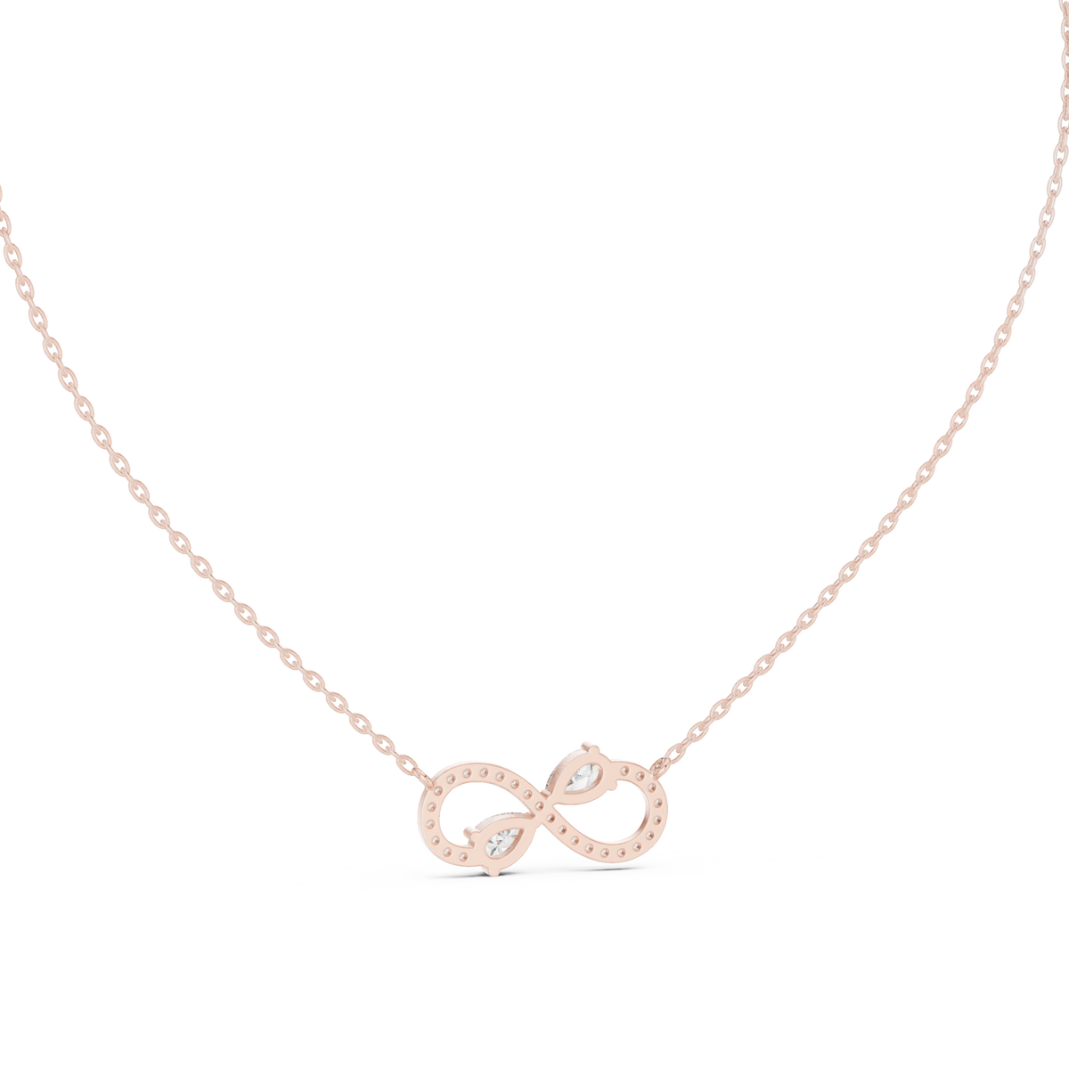 Pear Diamond Infinity Necklace