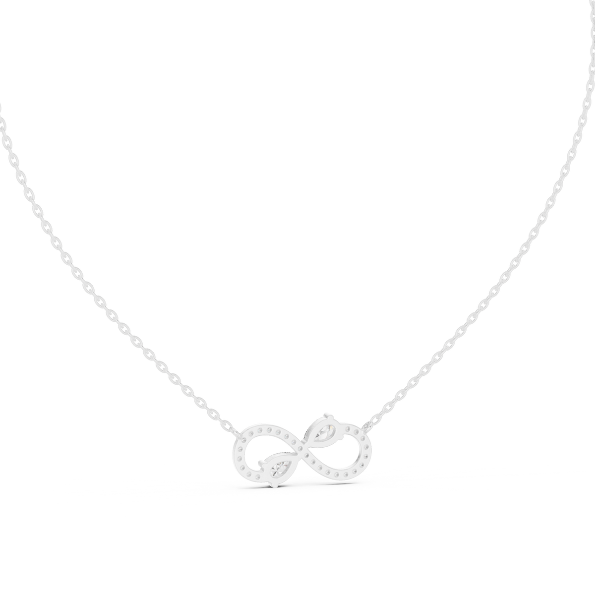 Pear Diamond Infinity Necklace
