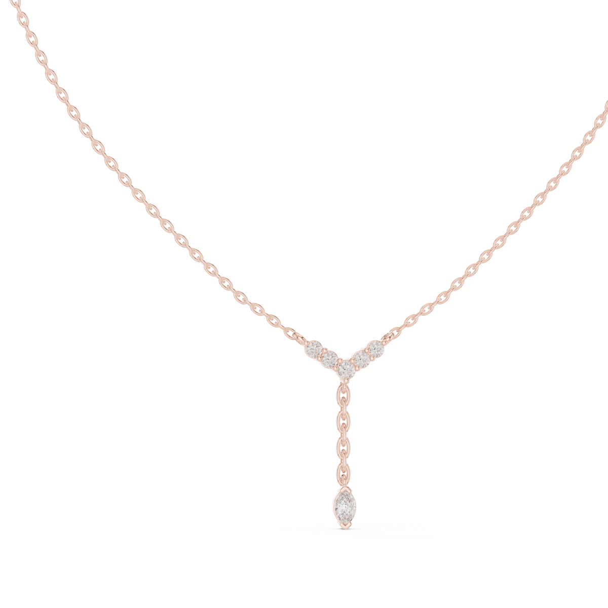 Marquise Drop Y Lariat Diamond Necklace