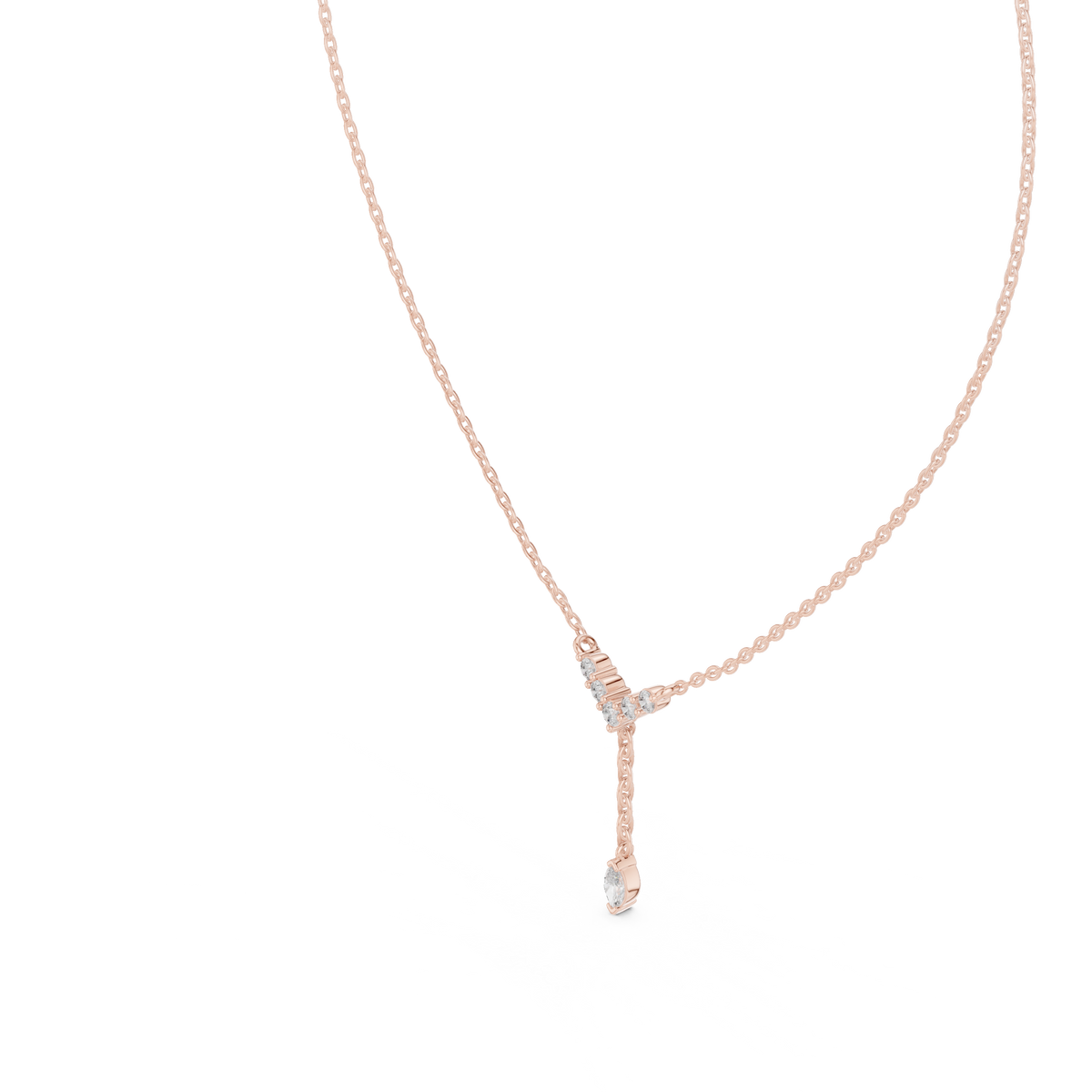 Marquise Drop Y Lariat Diamond Necklace