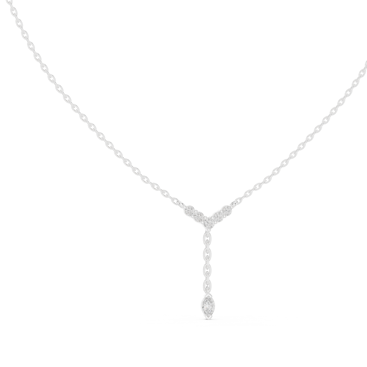 Marquise Drop Y Lariat Diamond Necklace
