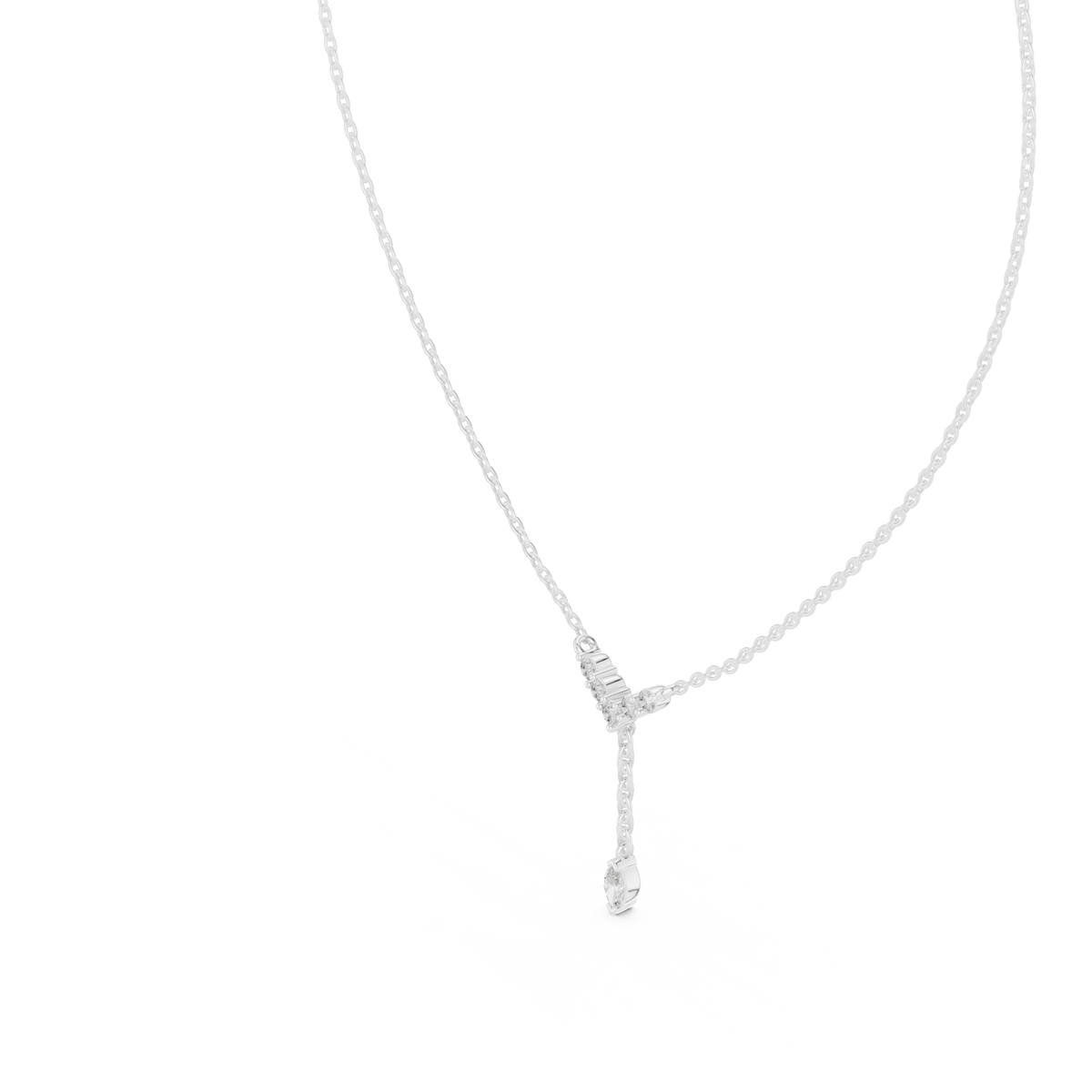 Marquise Drop Y Lariat Diamond Necklace