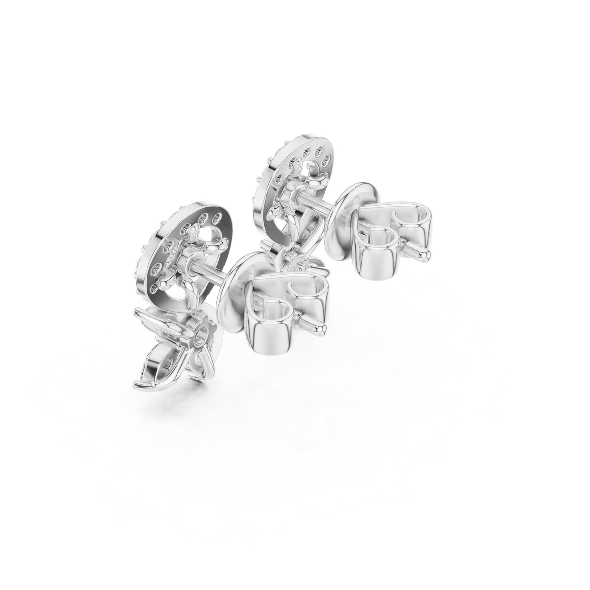 Vine Swirl Marquise Diamond Drop Stud Earrings