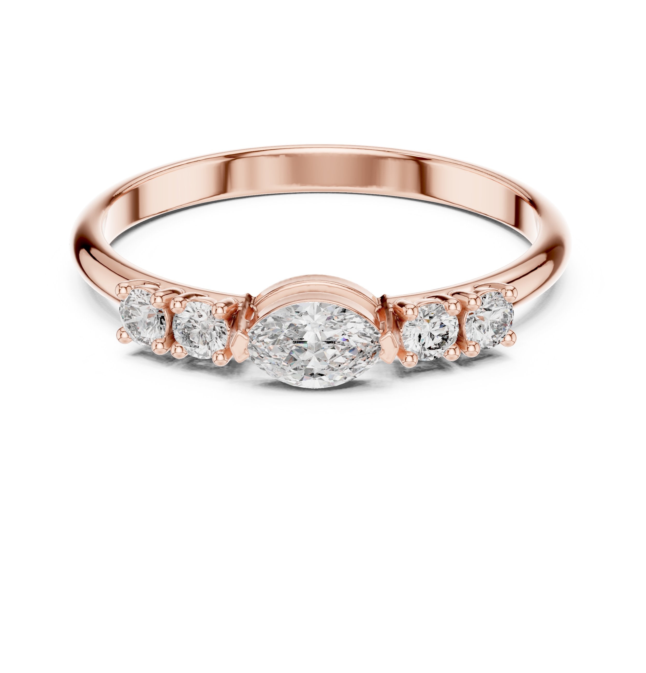 Prestige Split Shank Diamond Engagement Ring in Rose Gold - VYKA Diamonds