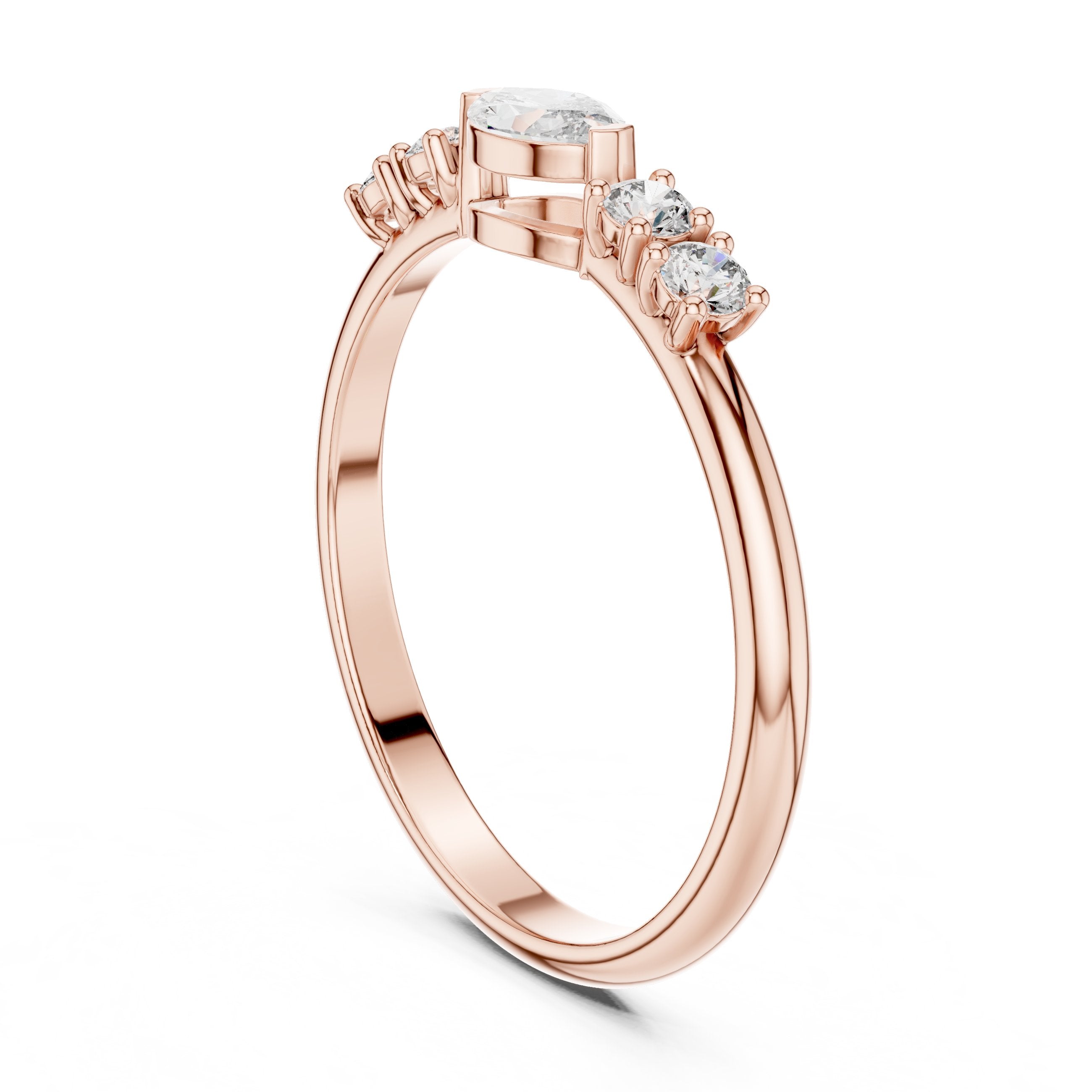 Prestige Split Shank Diamond Engagement Ring in Rose Gold - VYKA Diamonds