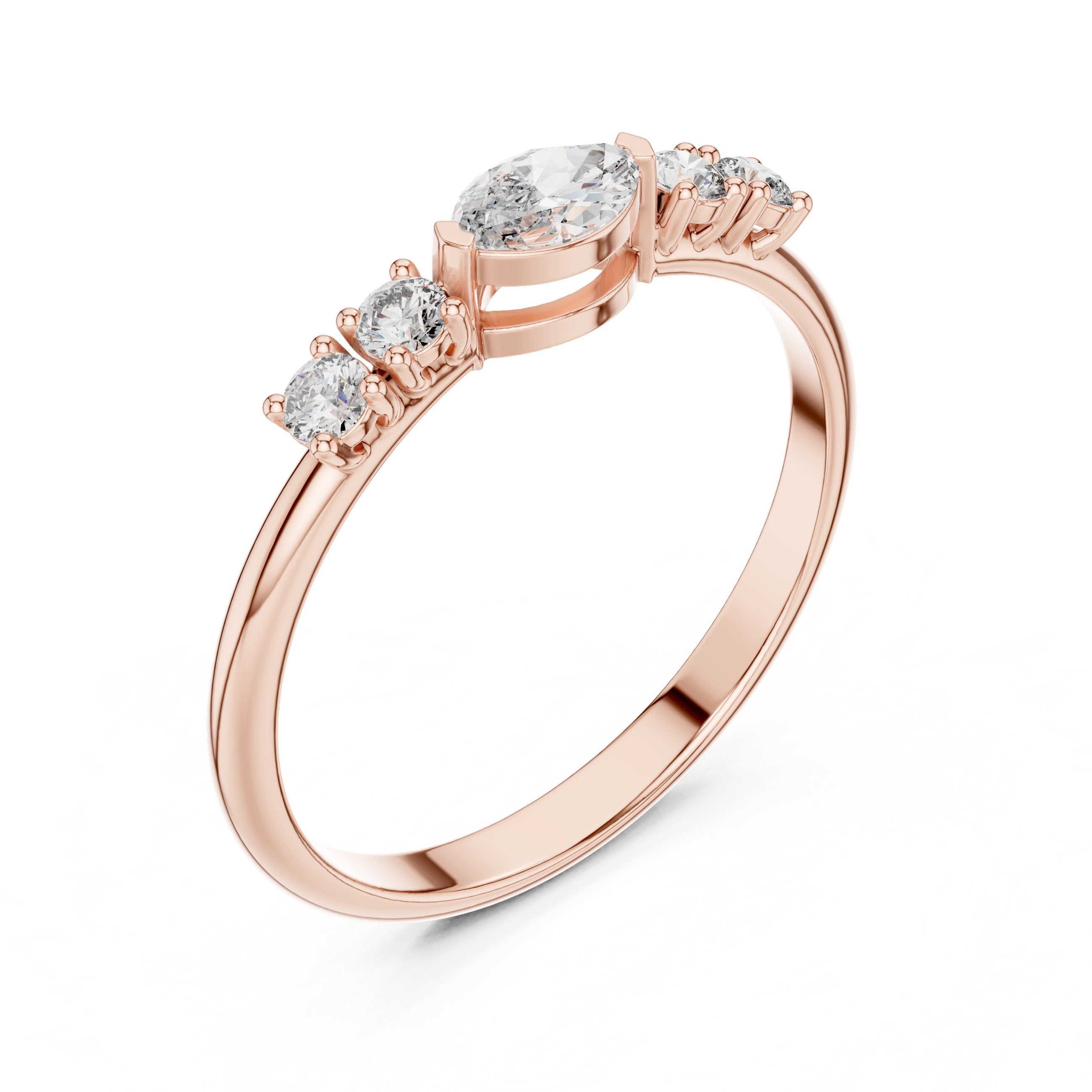 Prestige Split Shank Diamond Engagement Ring in Rose Gold - VYKA Diamonds
