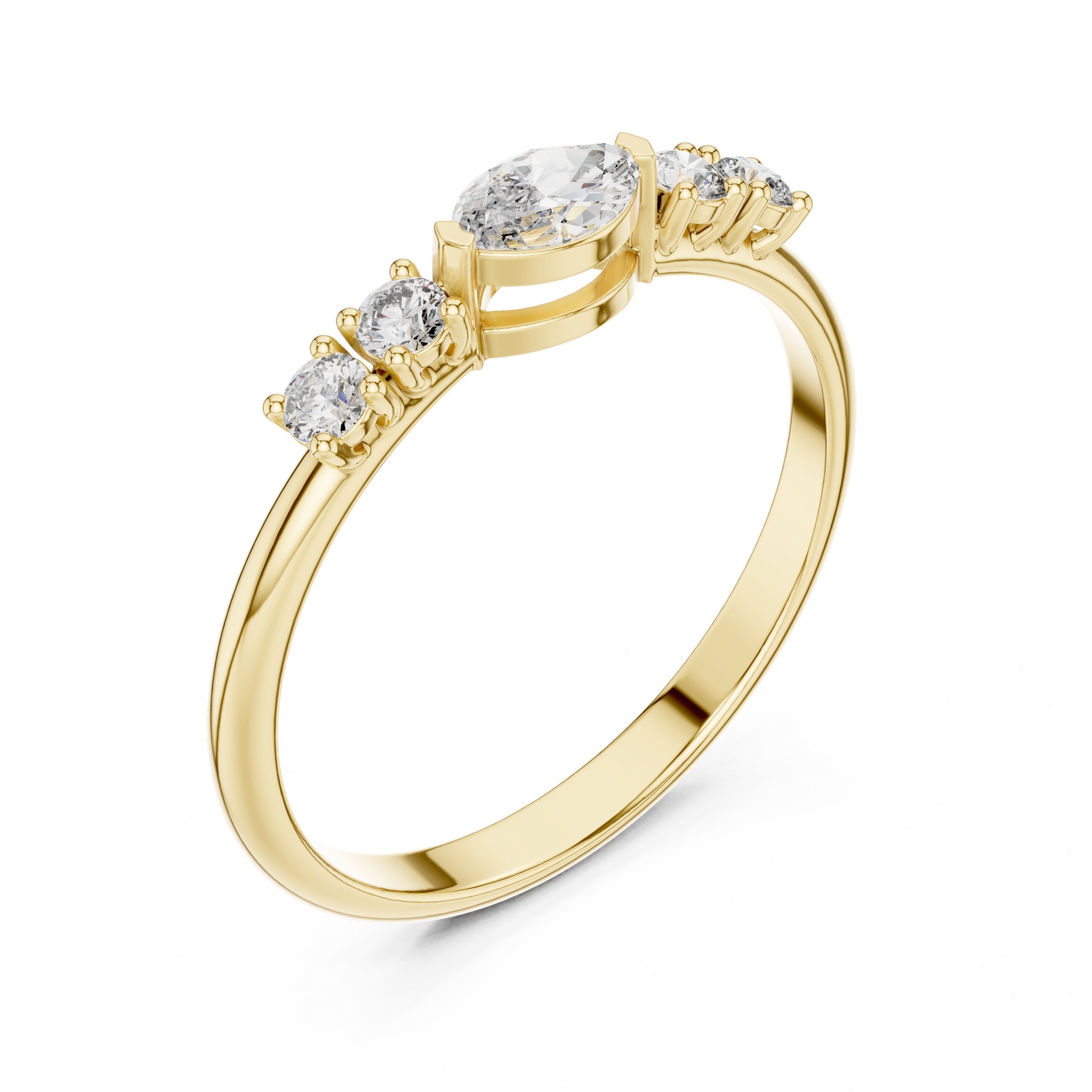 Prestige Split Shank Diamond Engagement Ring in Yellow Gold - VYKA Diamonds