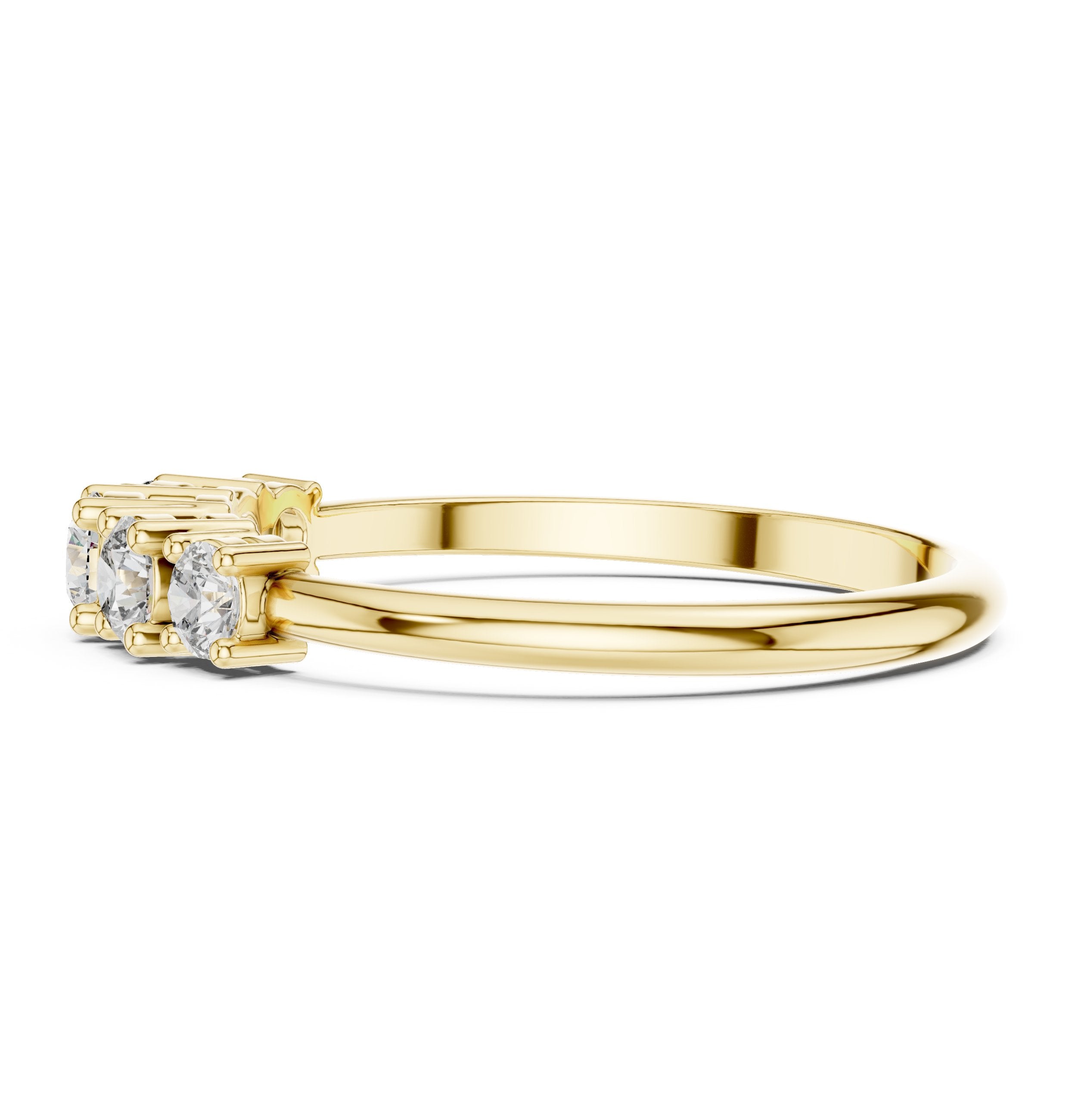 Sleek Vintage Diamond Engagement Ring in Yellow Gold - VYKA Diamonds