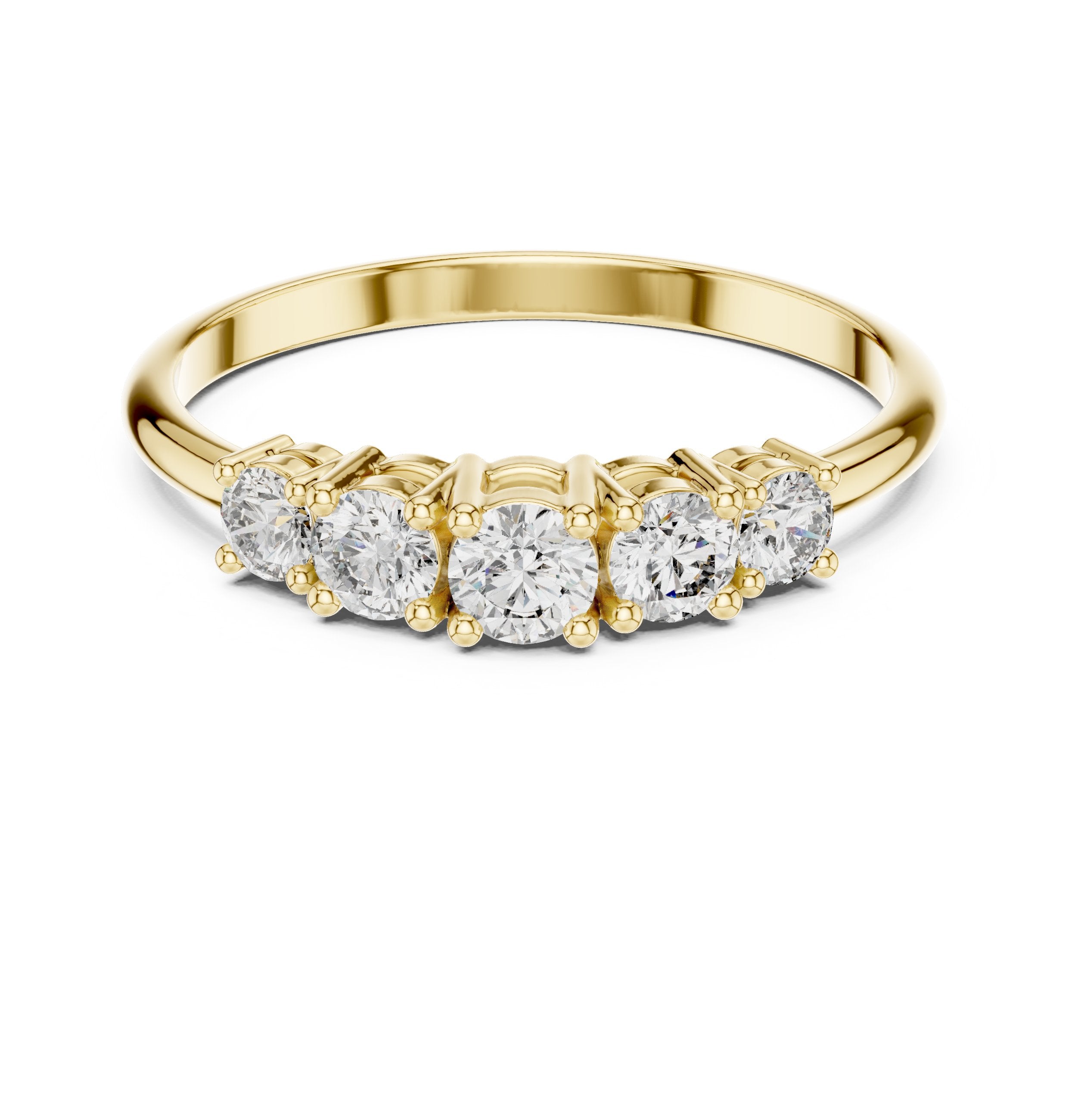 Sleek Vintage Diamond Engagement Ring in Yellow Gold - VYKA Diamonds