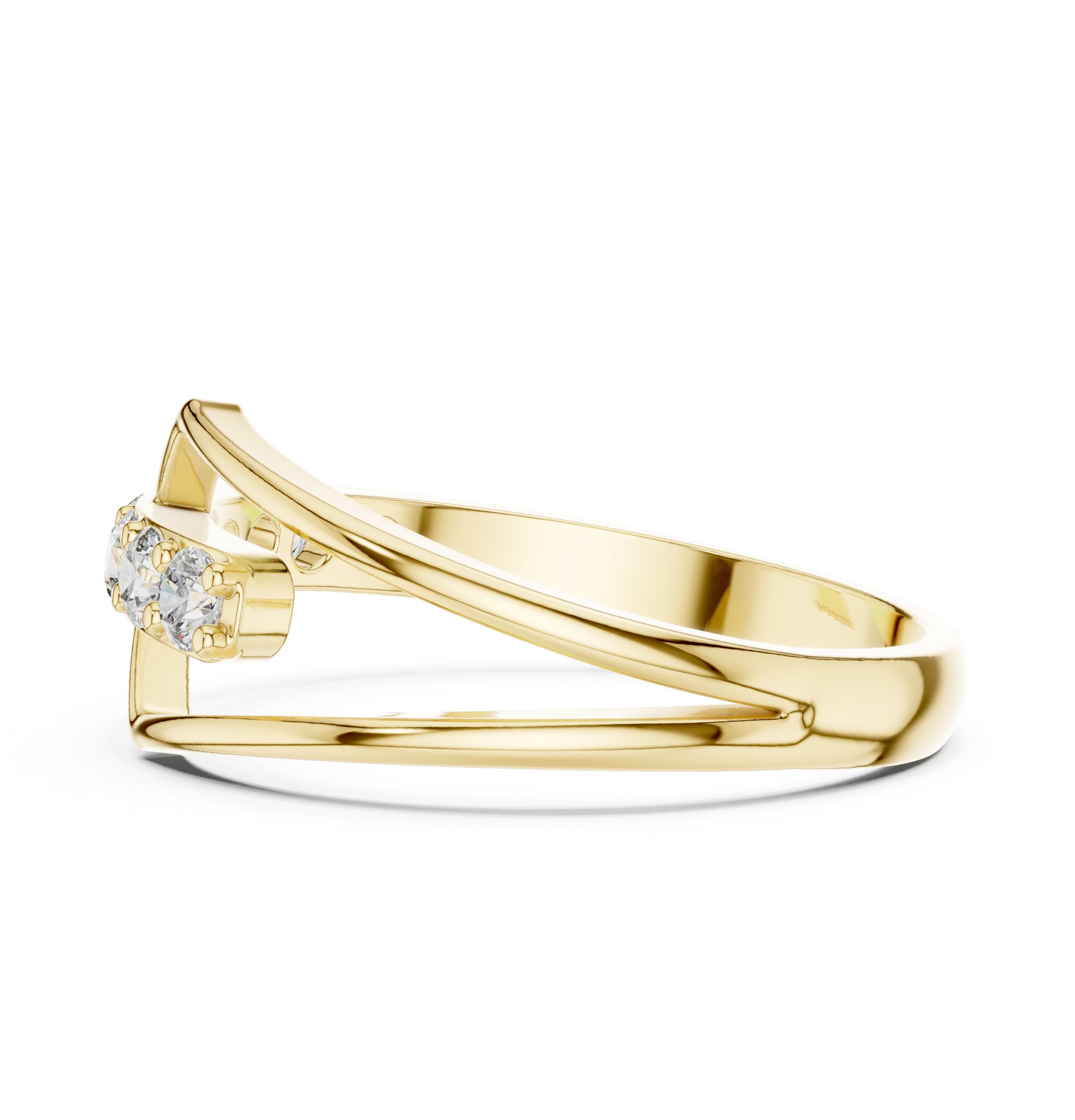 Crowning Milgrain Diamond Engagement Ring in Yellow Gold - VYKA Diamonds