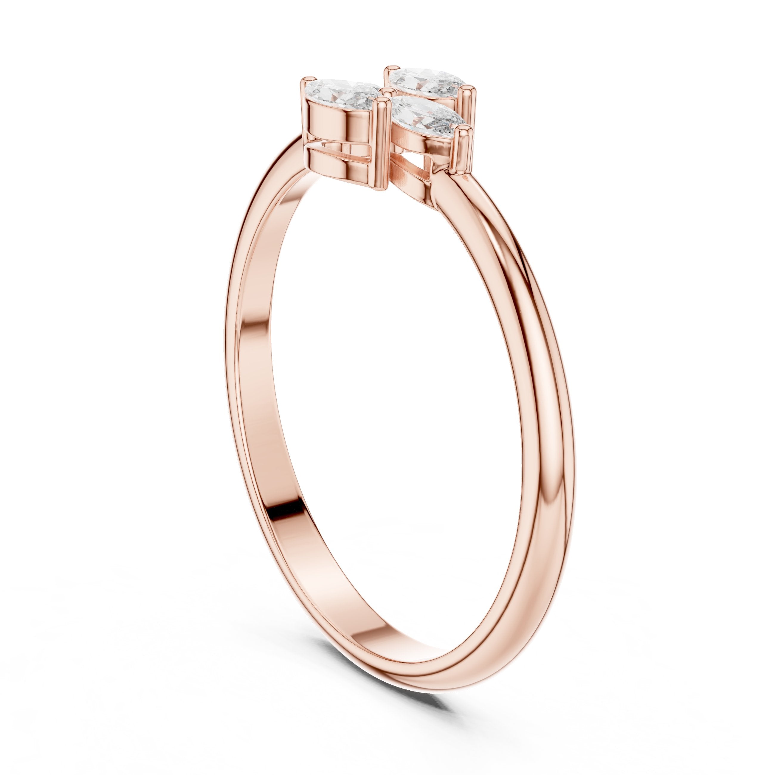 Marquise Flower Cluster Diamond Ring in Rose Gold - VYKA Diamonds