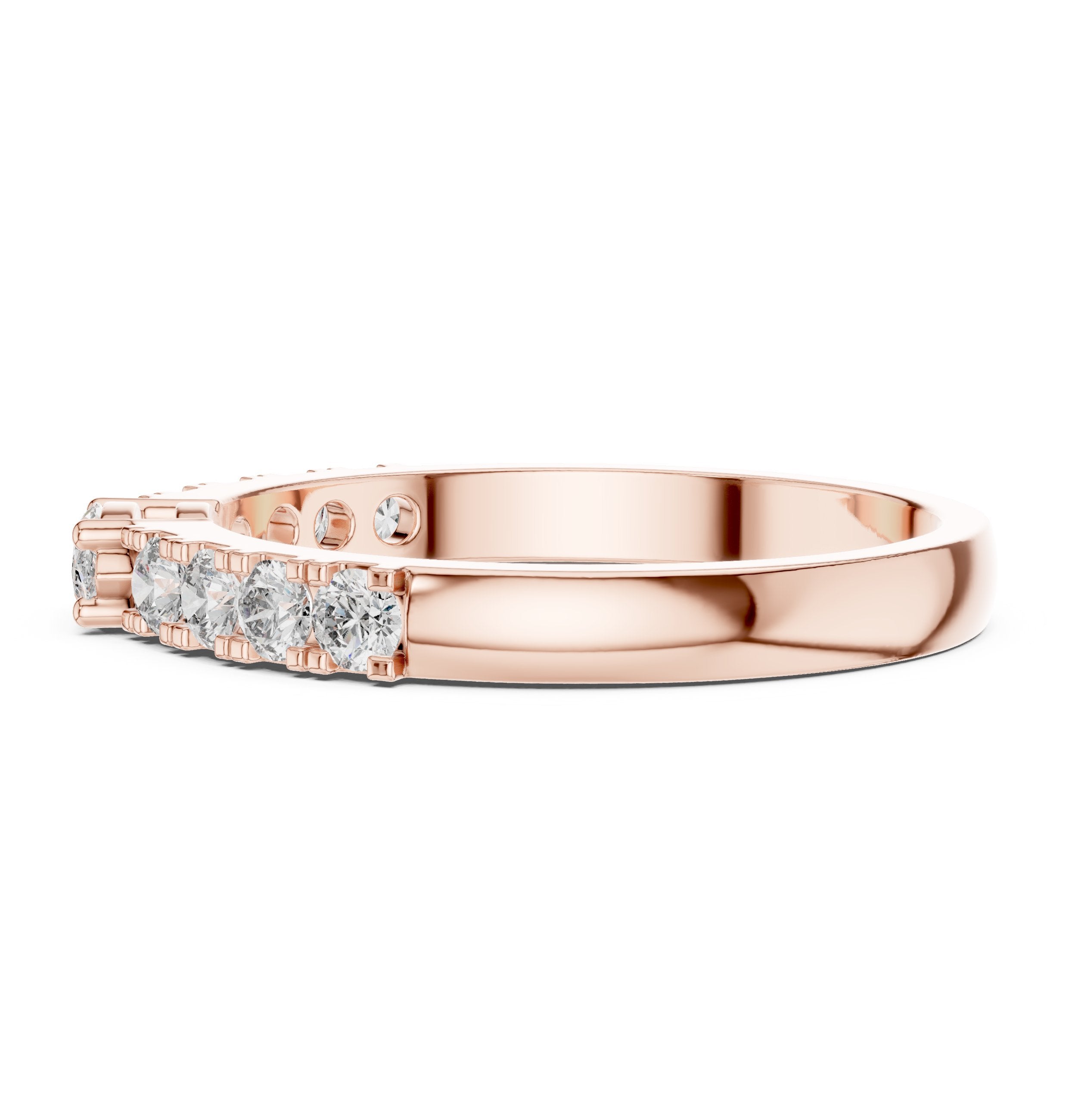 Marquise and Round Diamond Half Eternity Band in Rose Gold - VYKA Diamonds