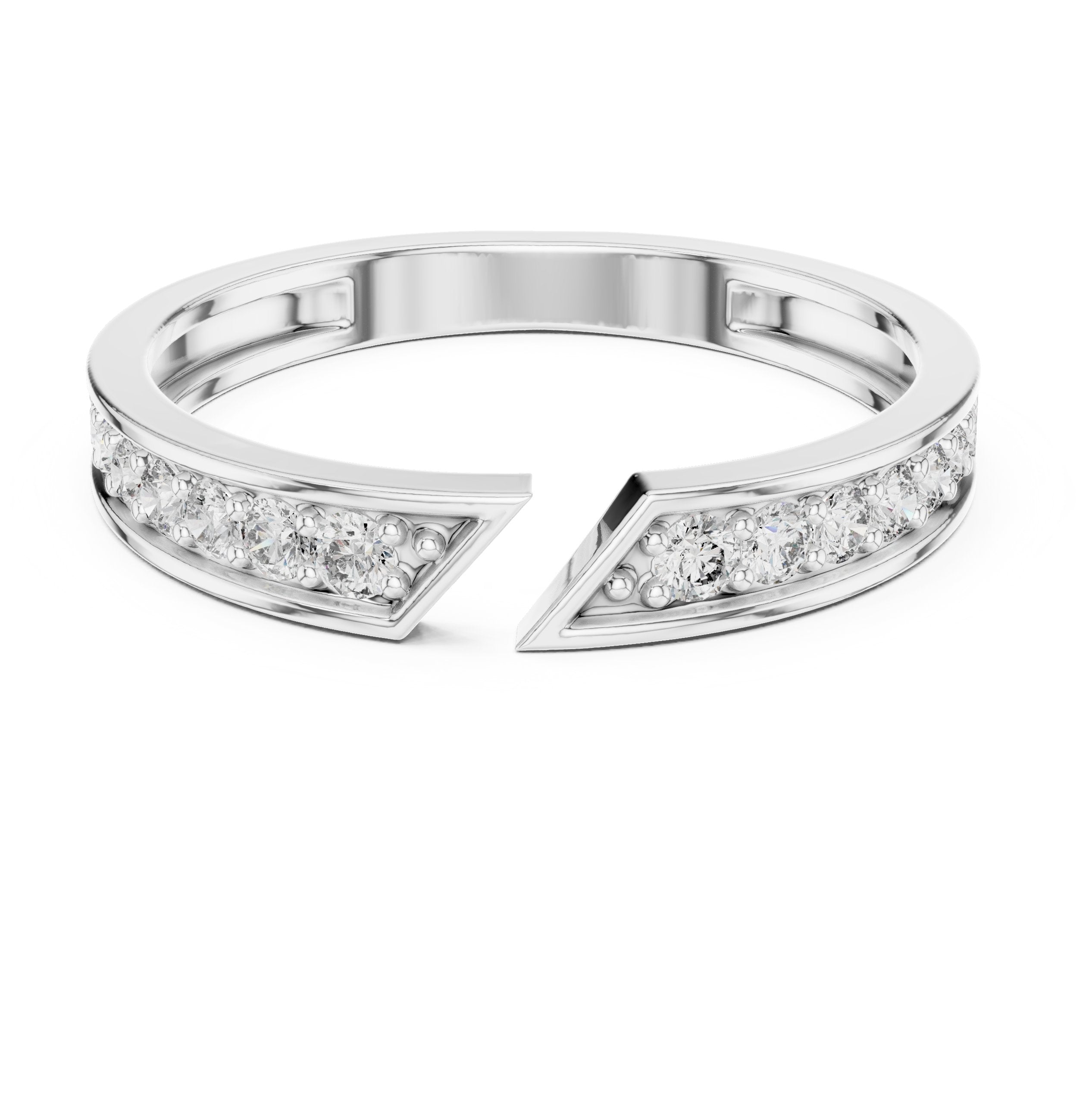 Graceful Floral Diamond Engagement Ring in White Gold - VYKA Diamonds