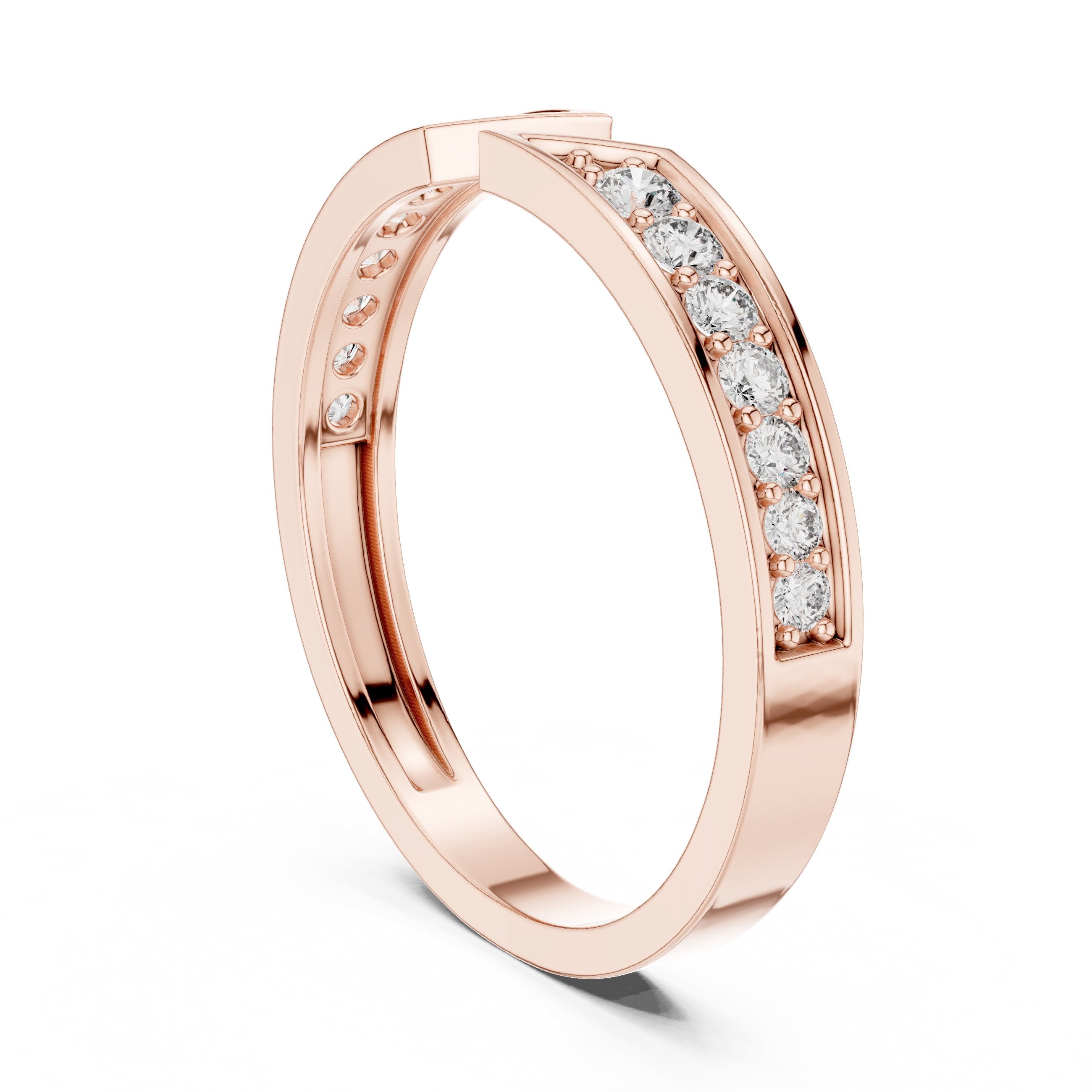 Graceful Floral Diamond Engagement Ring in Rose Gold - VYKA Diamonds