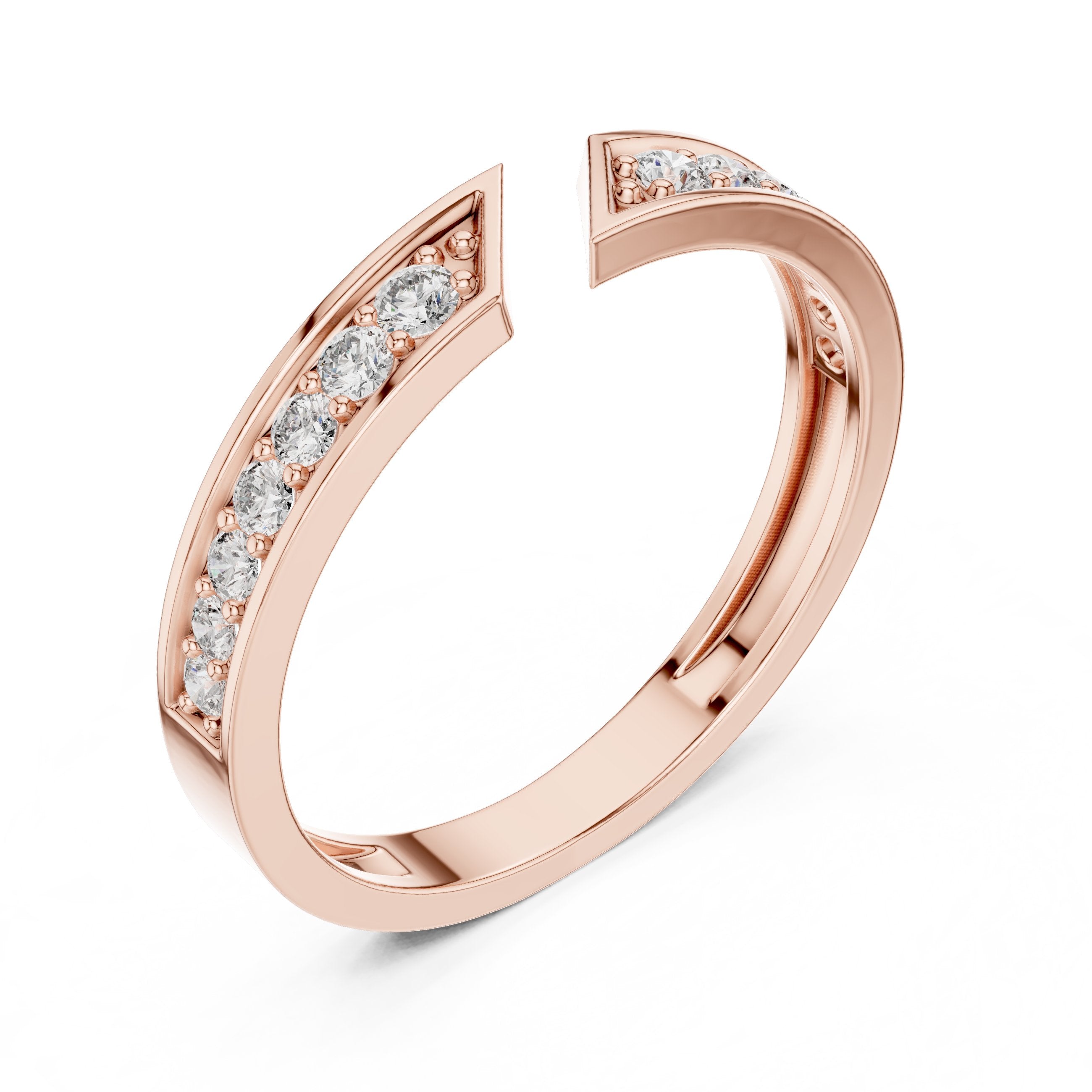 Graceful Floral Diamond Engagement Ring in Rose Gold - VYKA Diamonds
