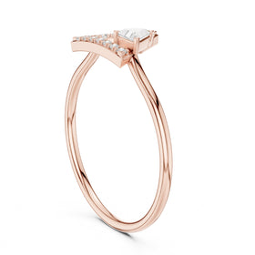 Interlocking Triangle Geometric Diamond Ring