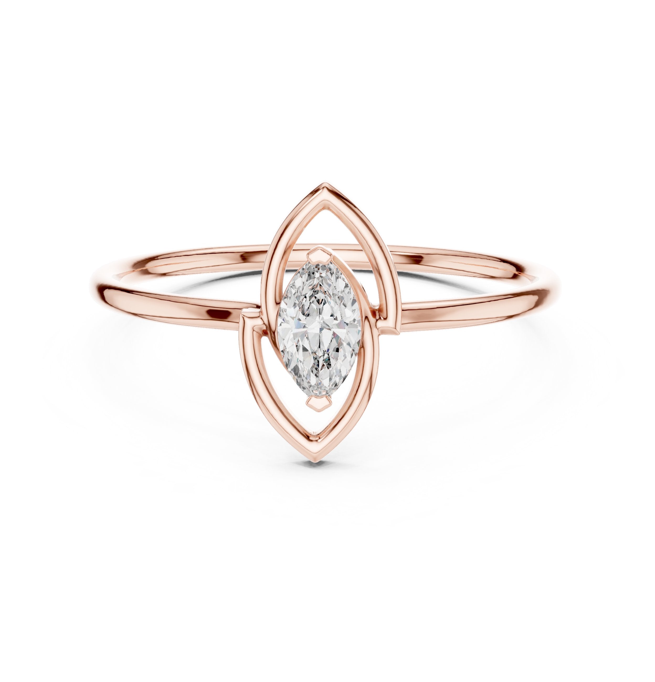 Captivating Hidden Halo Diamond Engagement Ring in Rose Gold - VYKA Diamonds