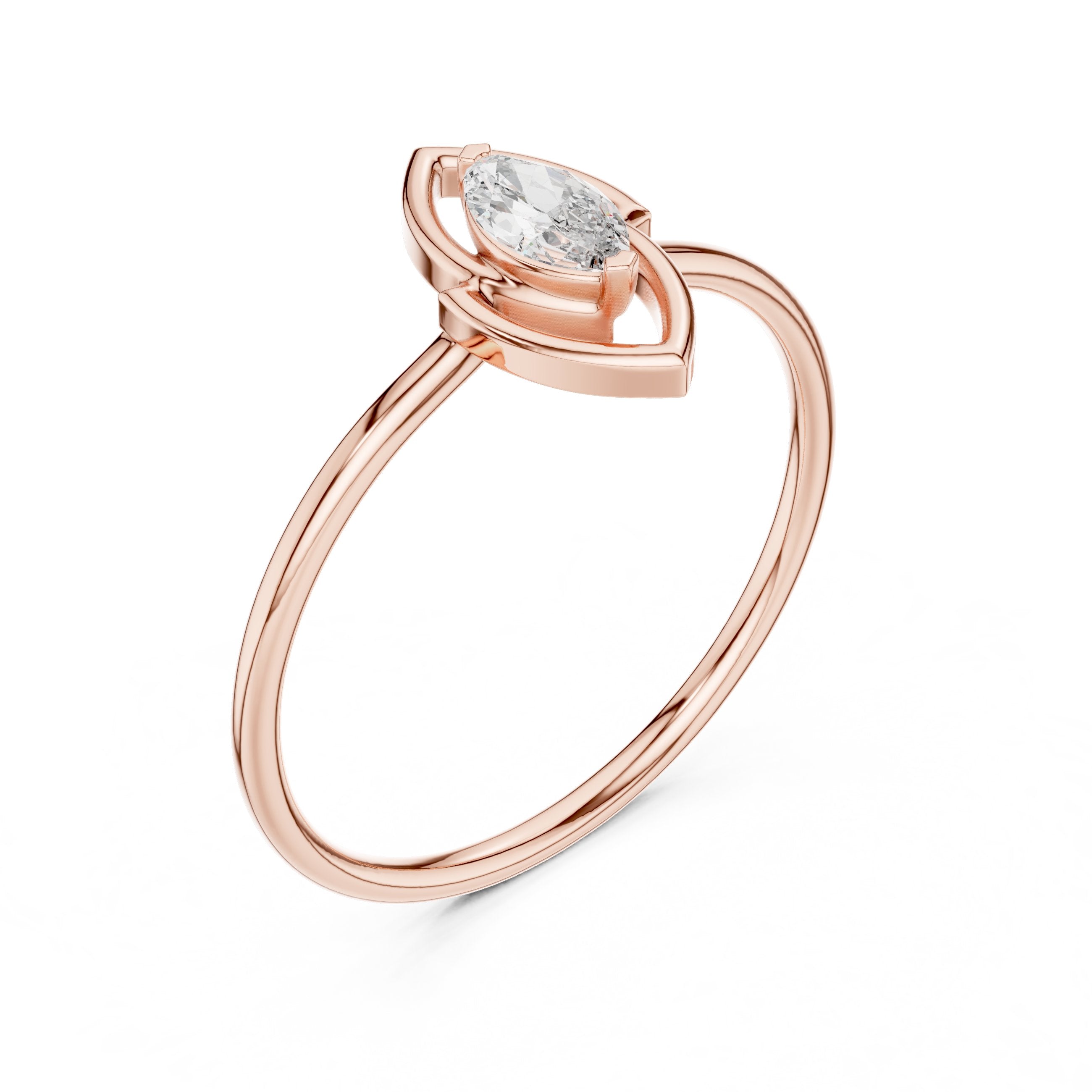 Captivating Hidden Halo Diamond Engagement Ring in Rose Gold - VYKA Diamonds