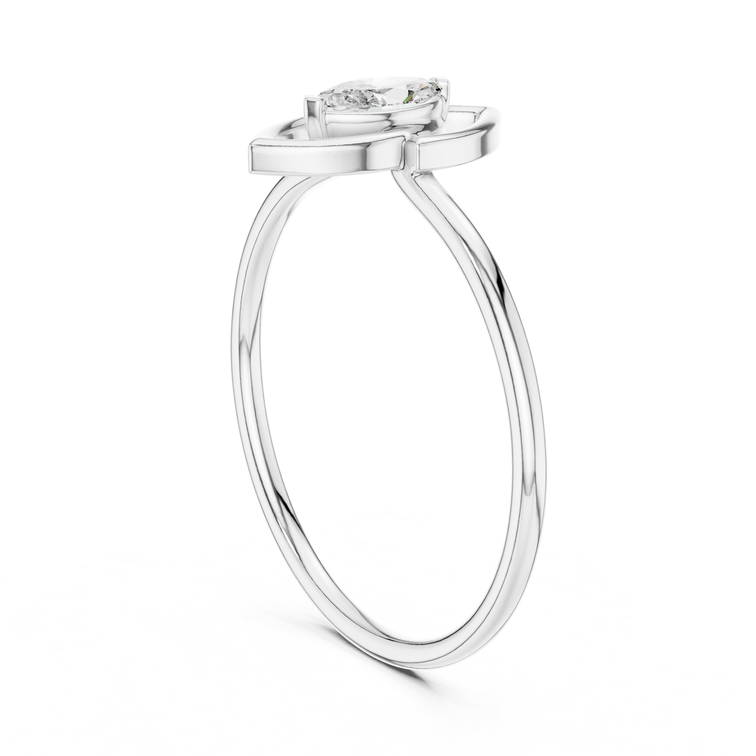 Captivating Hidden Halo Diamond Engagement Ring in White Gold - VYKA Diamonds
