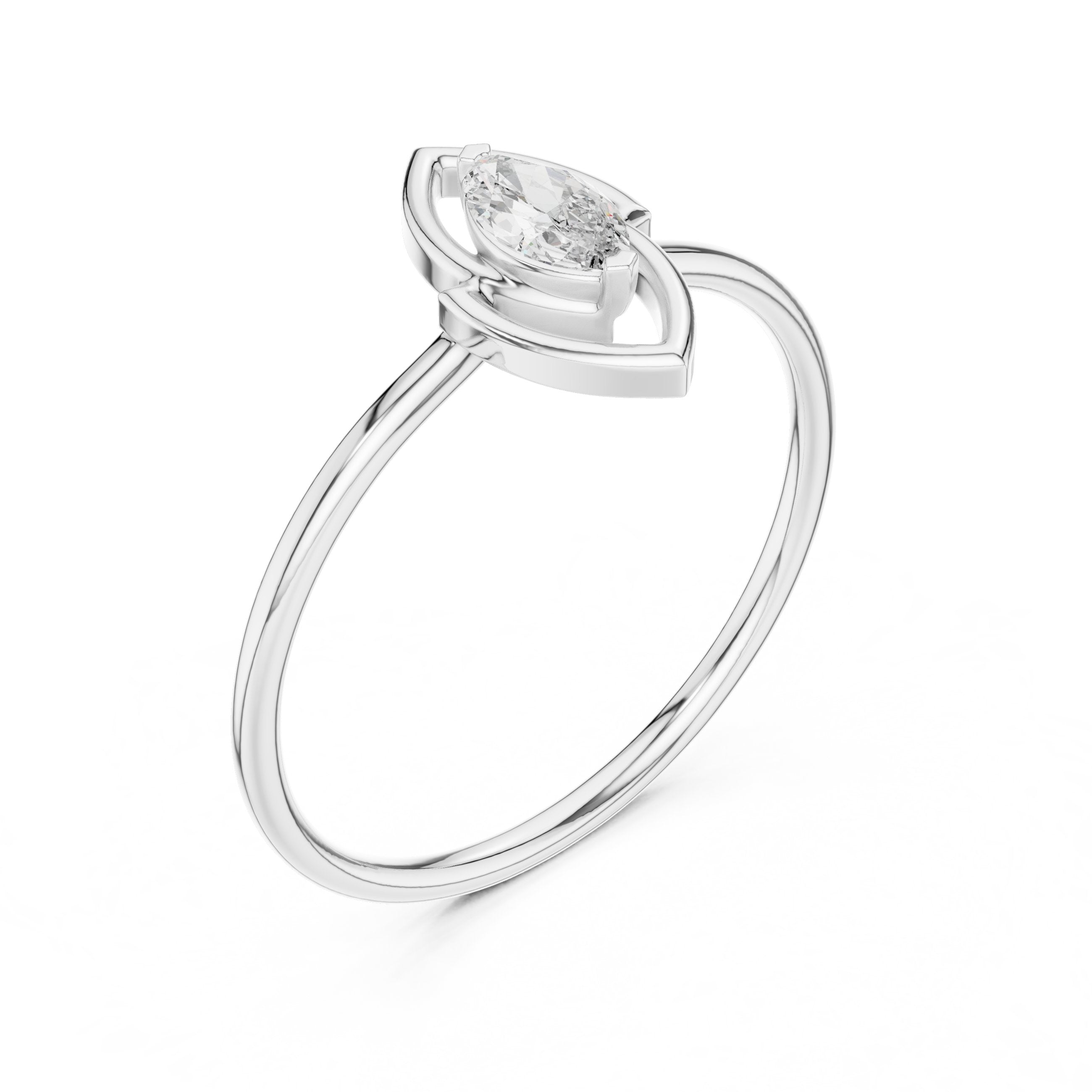 Captivating Hidden Halo Diamond Engagement Ring in White Gold - VYKA Diamonds