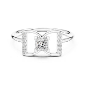 Princess Cut Diamond Geometric Engagement Ring