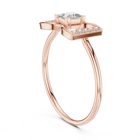 Princess Cut Diamond Geometric Engagement Ring