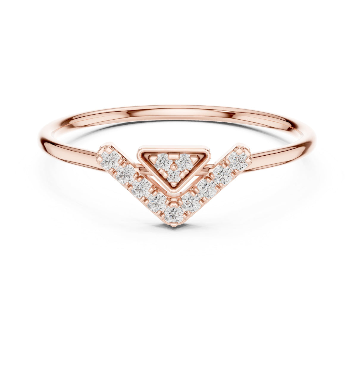 Polished Knife Edge Diamond Engagement Ring