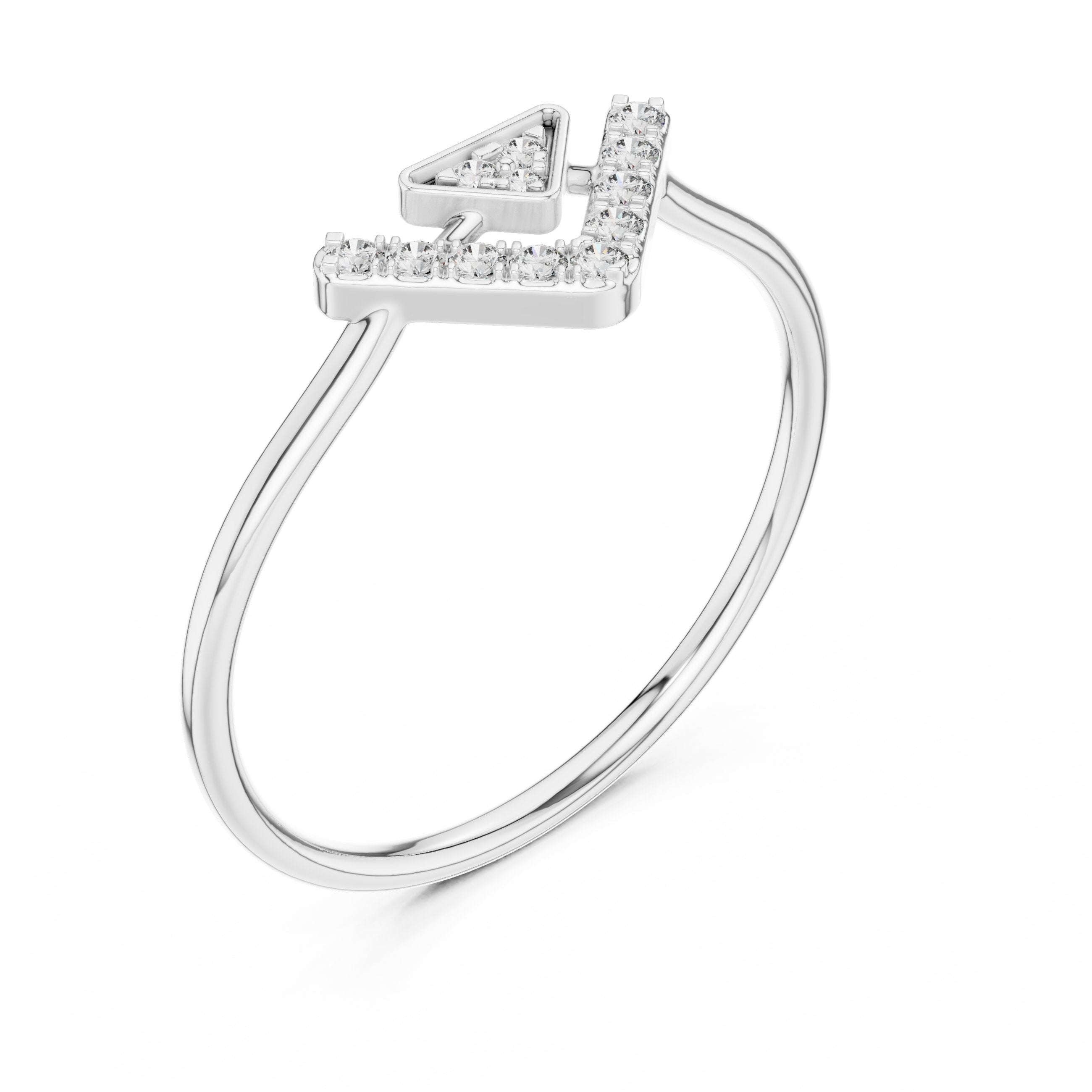 Polished Knife Edge Diamond Engagement Ring in White Gold - VYKA Diamonds
